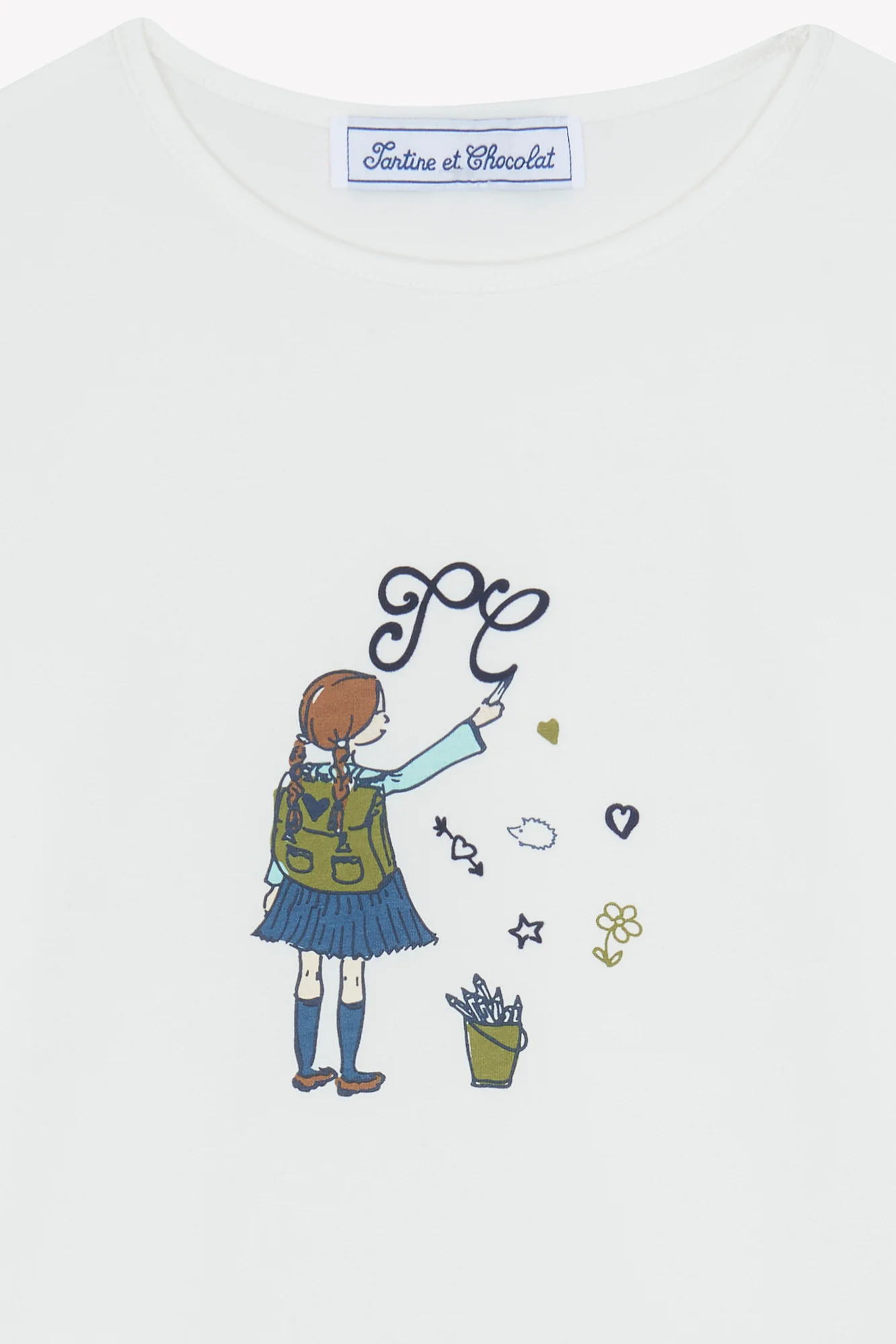 T-shirt - Marine coton col rond - Image 5