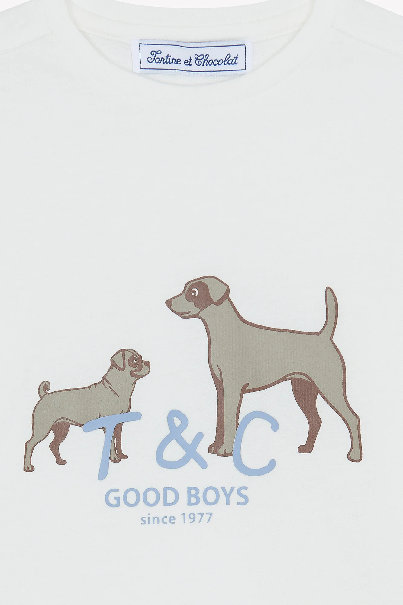 T-shirt - Ecru coton imprimé chiens - Image 3
