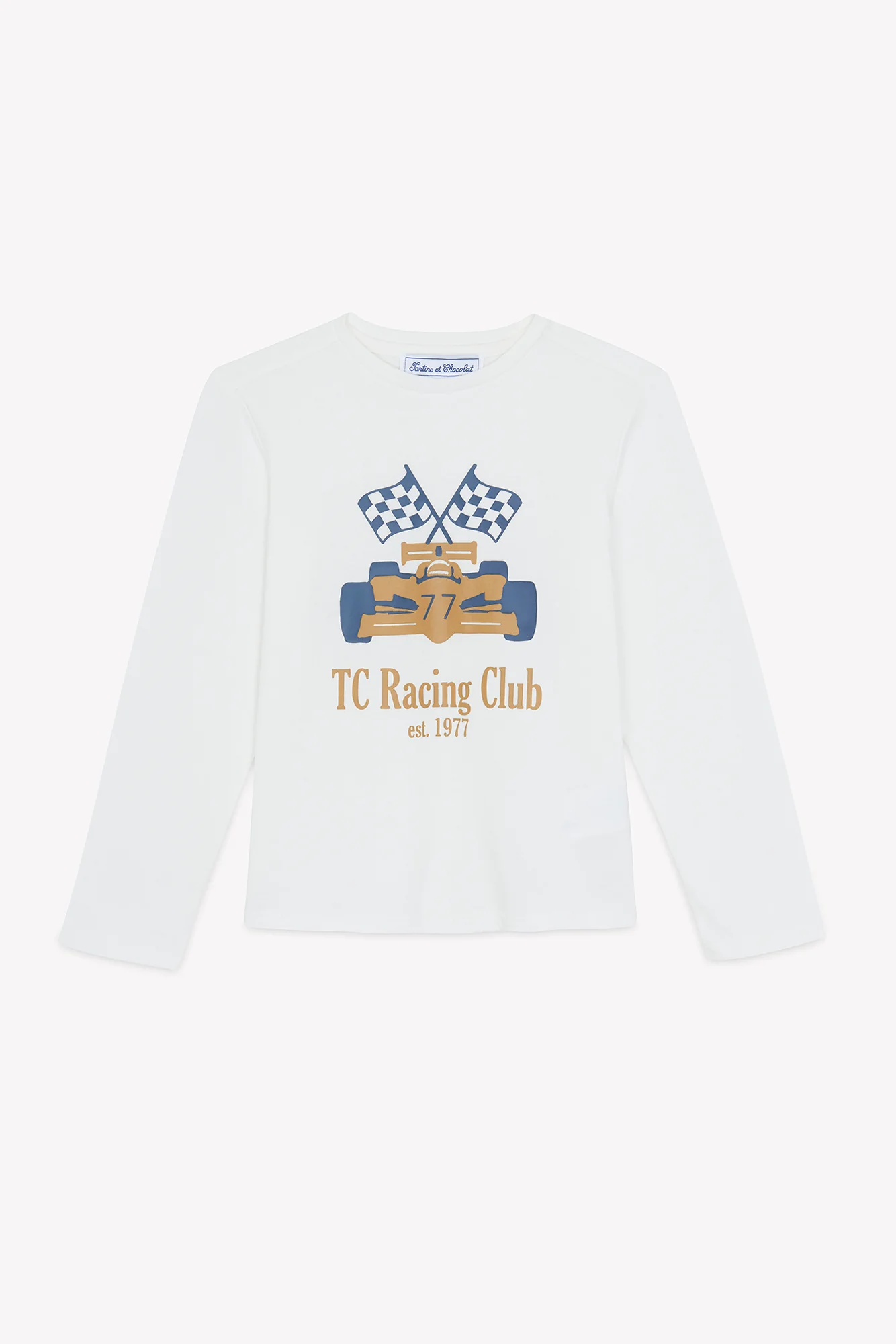 T-shirt - Moutarde coton imprimé racing club - Image 3