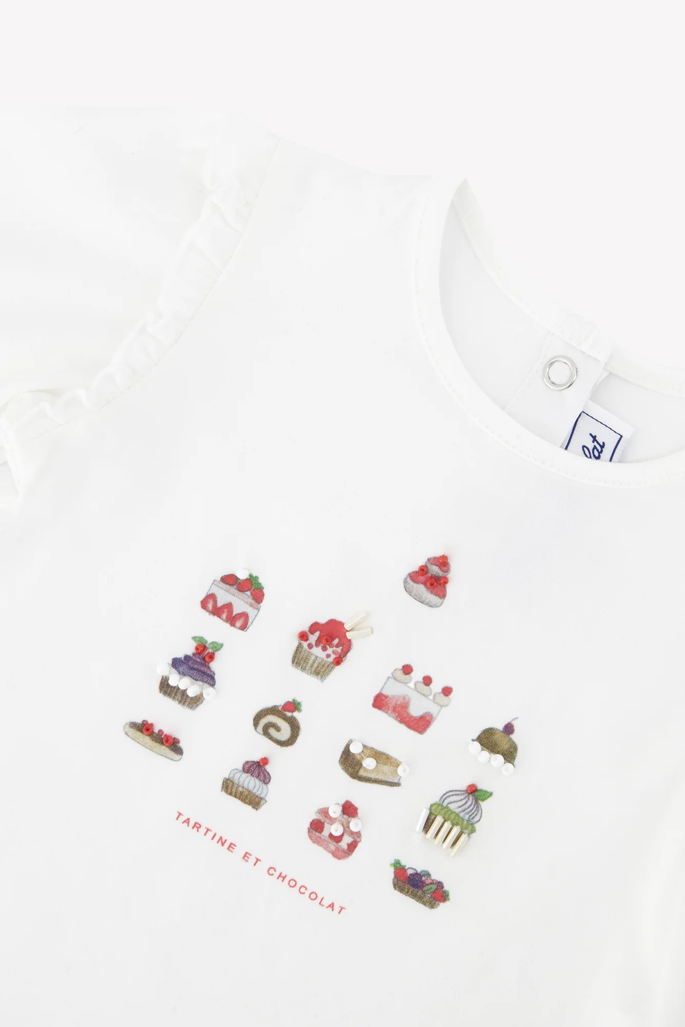 T-shirt - Cerise coton imprimé gâteaux - Image 5