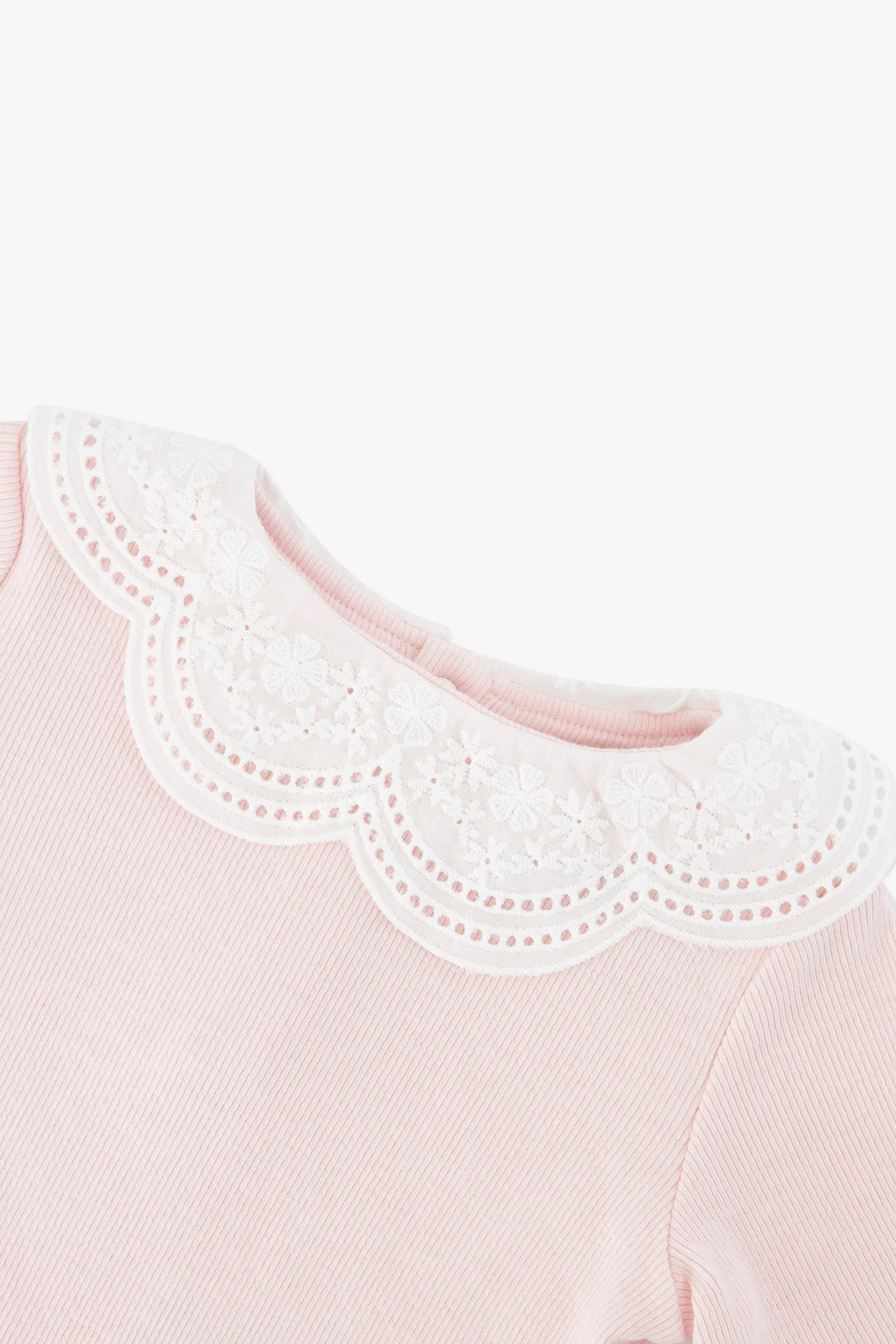 T-shirt - Rosée coton col festonné broderie anglaise - Image 3