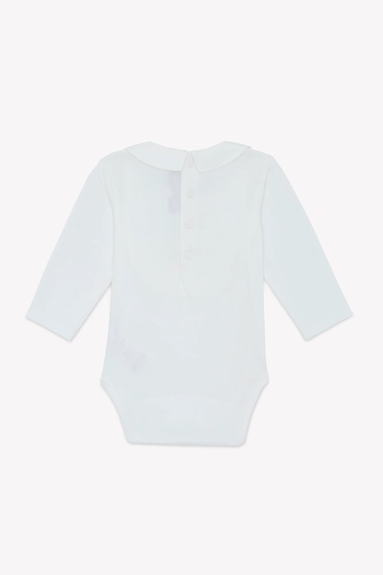 Body - Ecru coton col pointu plis religieux - Image 2
