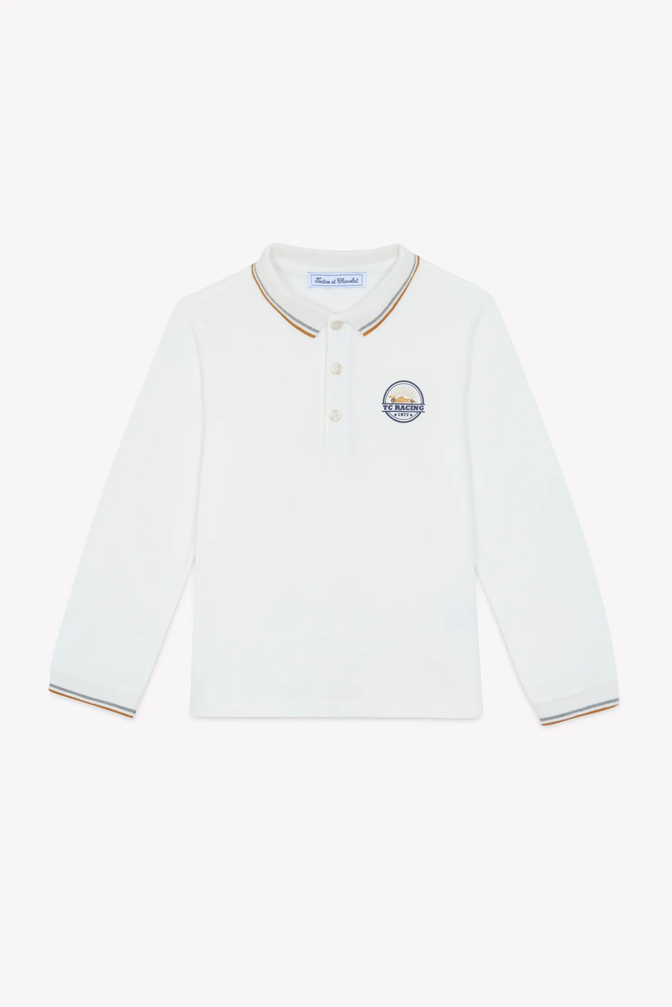 Polo - Gris chiné coton broderie TC racing - Image 3
