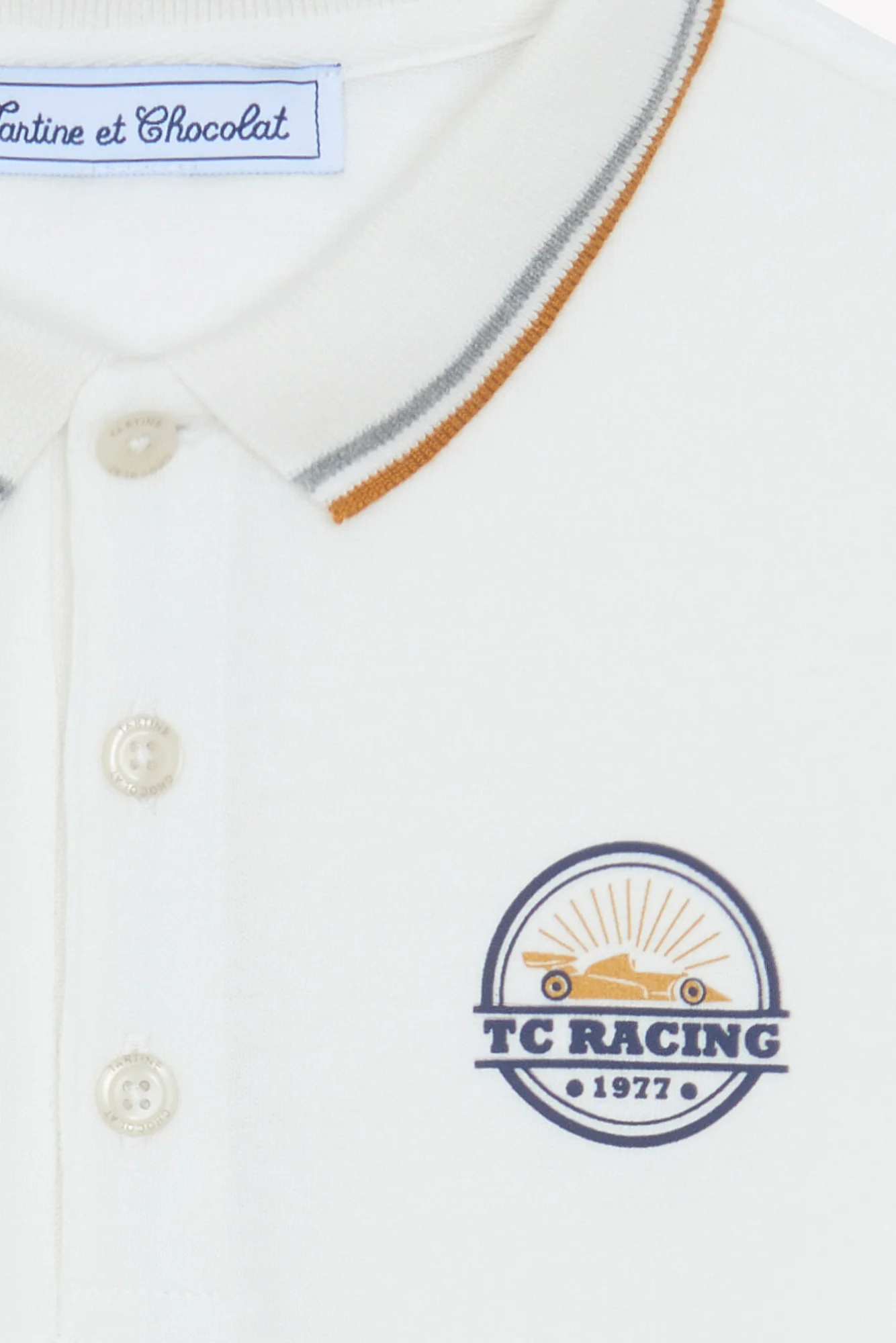 Polo - Gris chiné coton broderie TC racing - Image 5