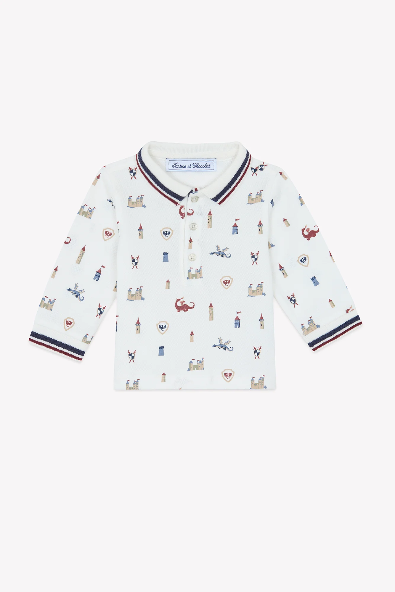 Polo - Bordeaux col pointu motifs - Image 3