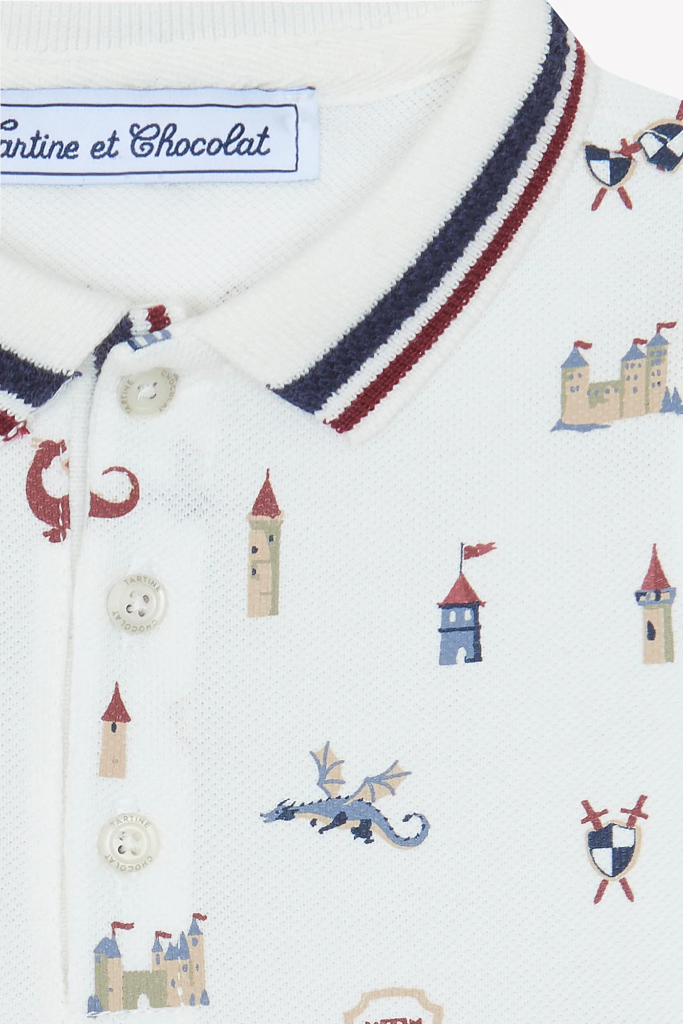 Polo - Bordeaux col pointu motifs - Image 5