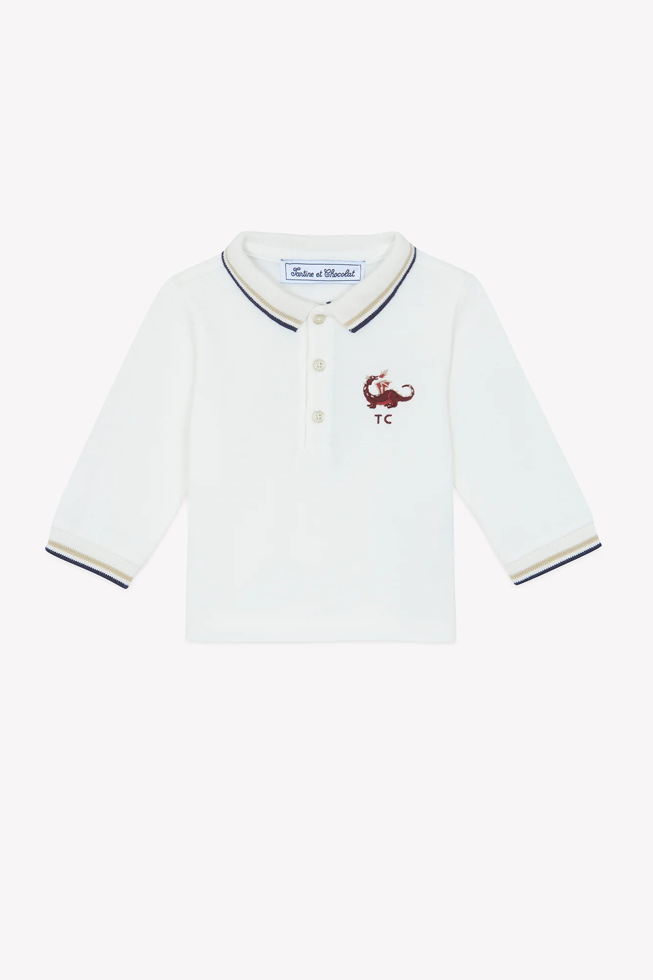 Polo - Sable coton col pointu manches longues - Image 3