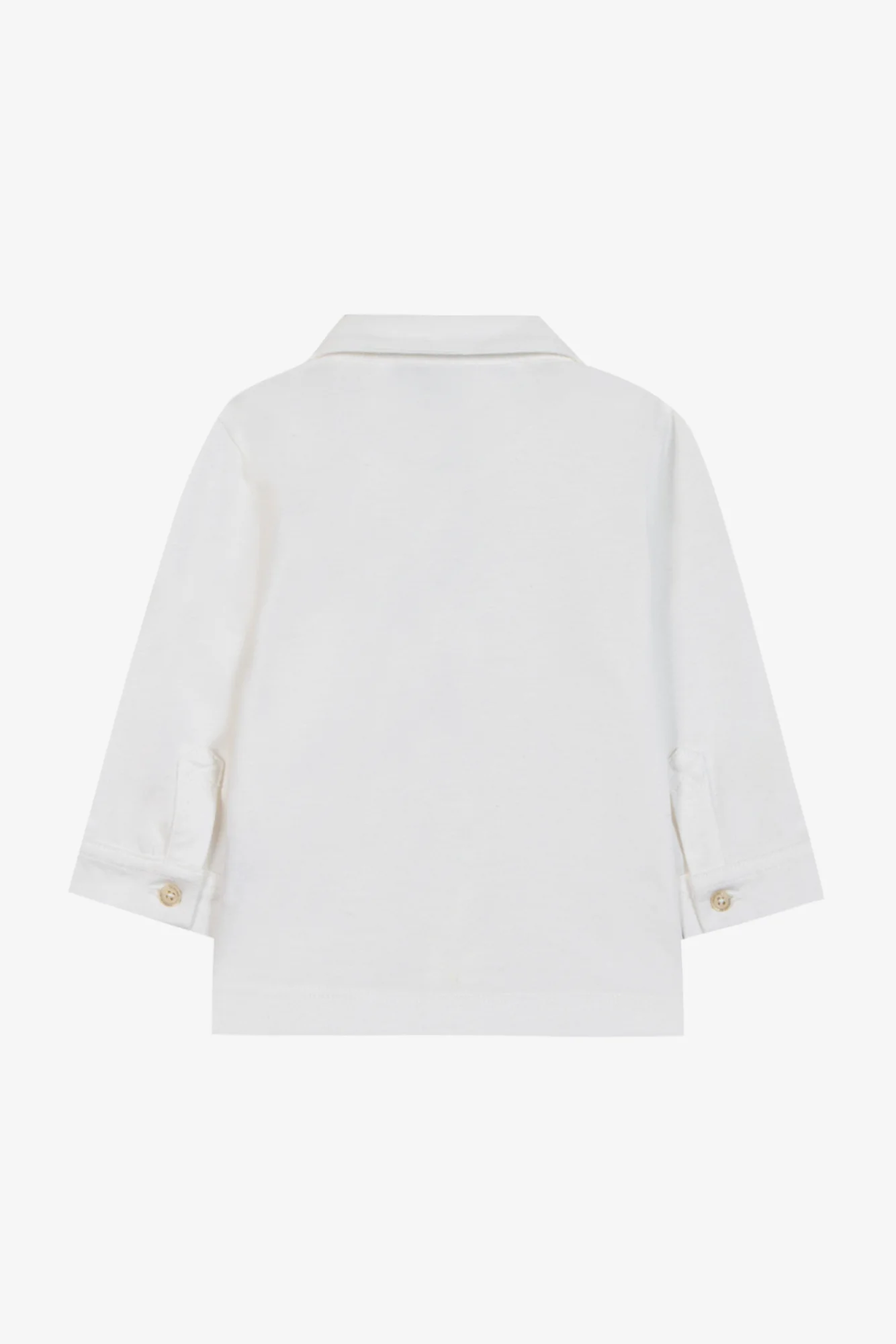 Chemise - Blanc coton col pointu broderie - Image 2