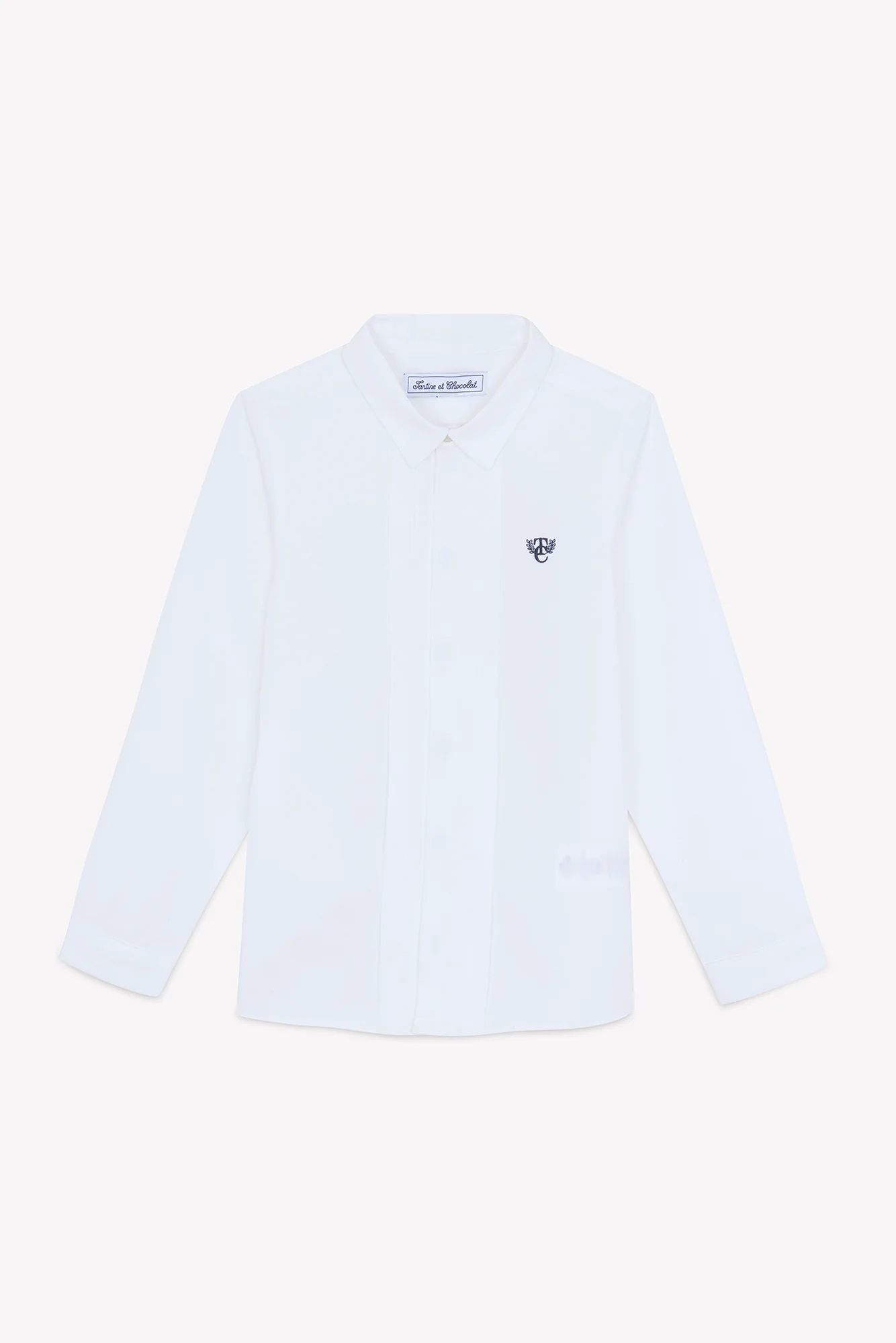 Chemise - Blanc coton plis religieux - Image 4