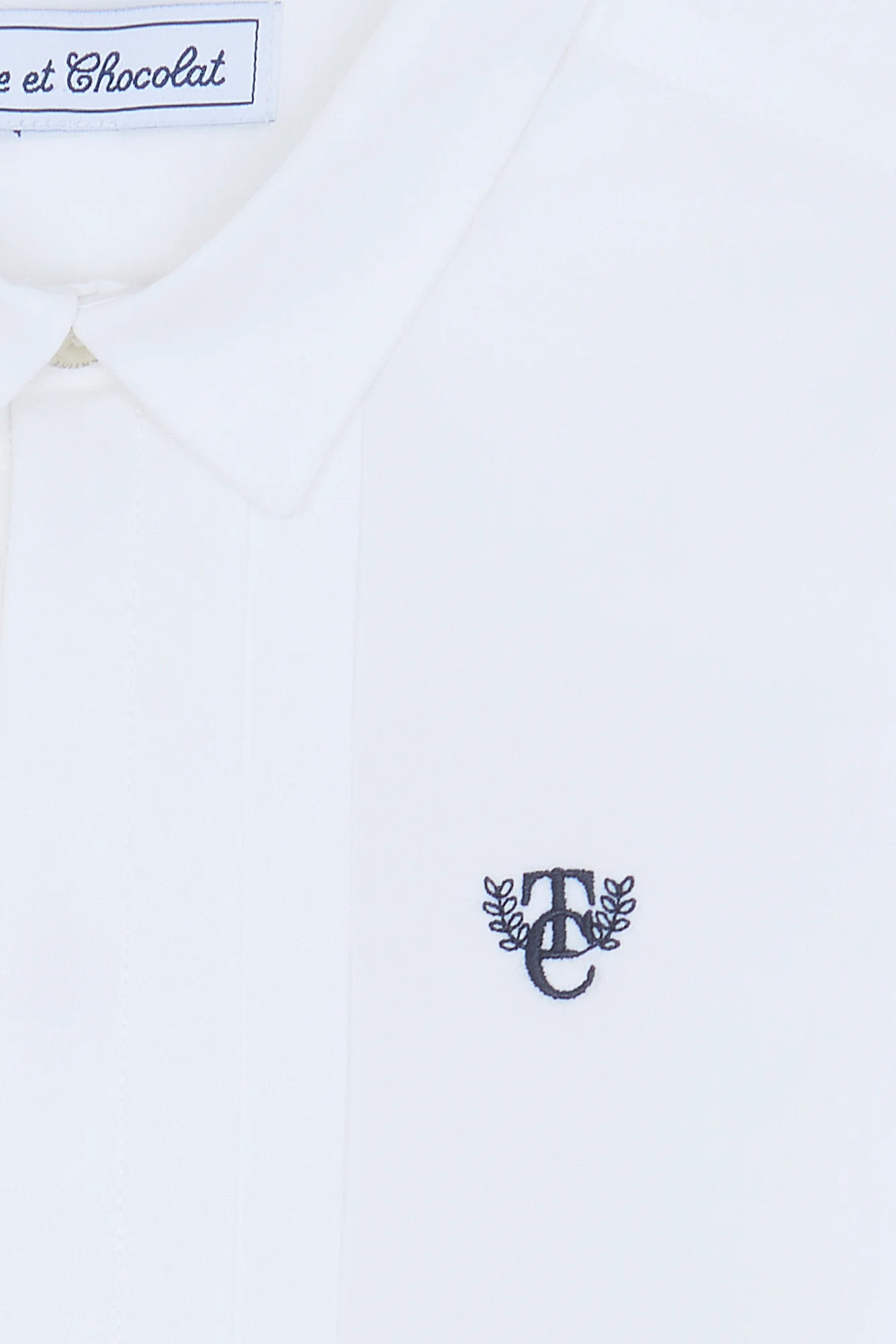 Chemise - Blanc coton plis religieux - Image 6