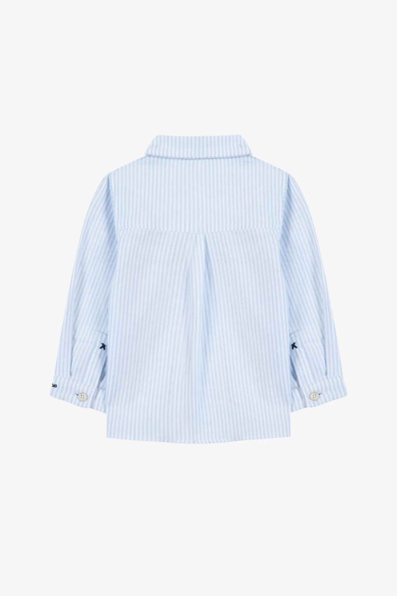 Chemise - Bleu ciel coton rayures - Image 4