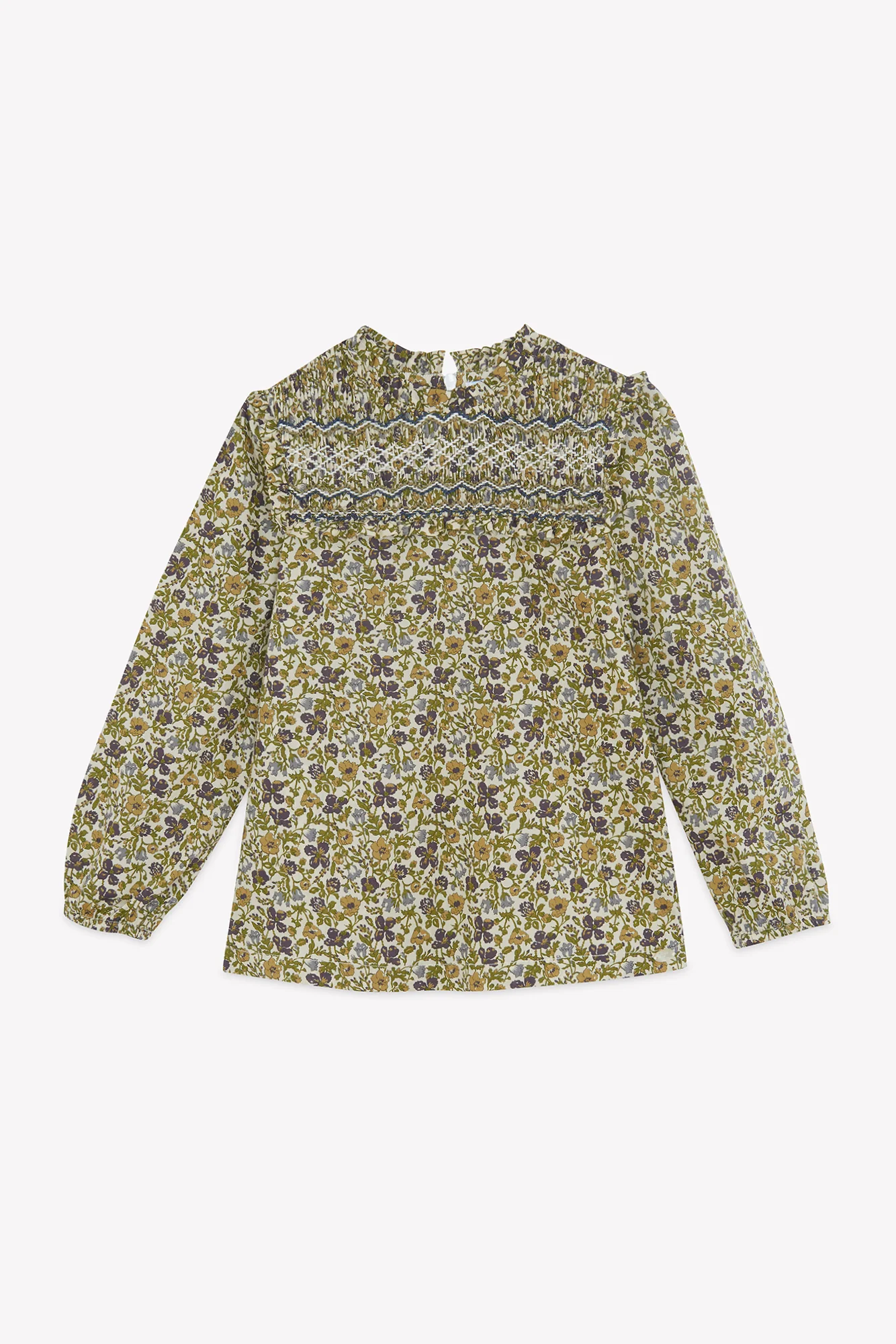 Blouse - Olive coton imprimé Liberty - Image 5