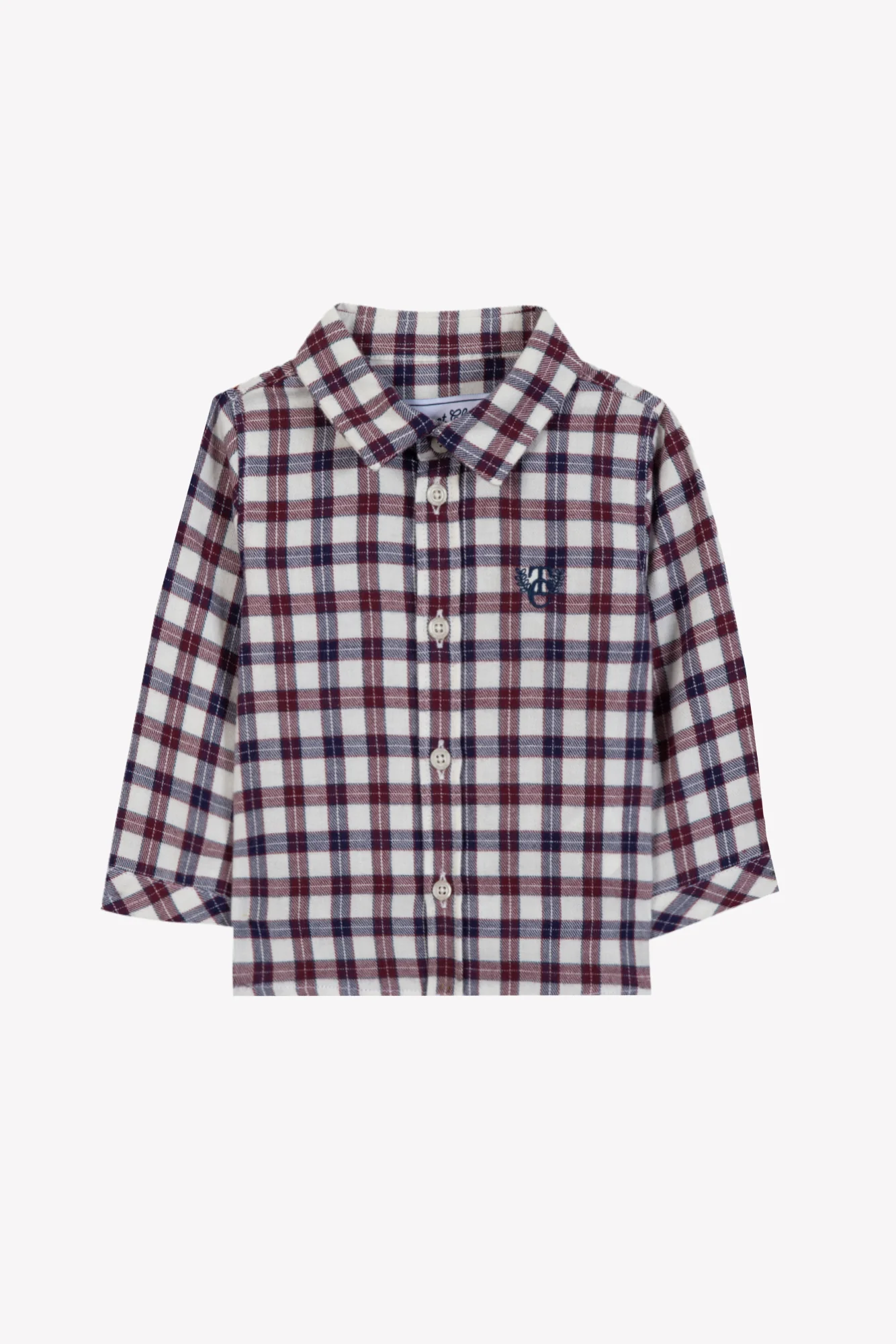 Chemise - Ecru coton carreaux - Image 3