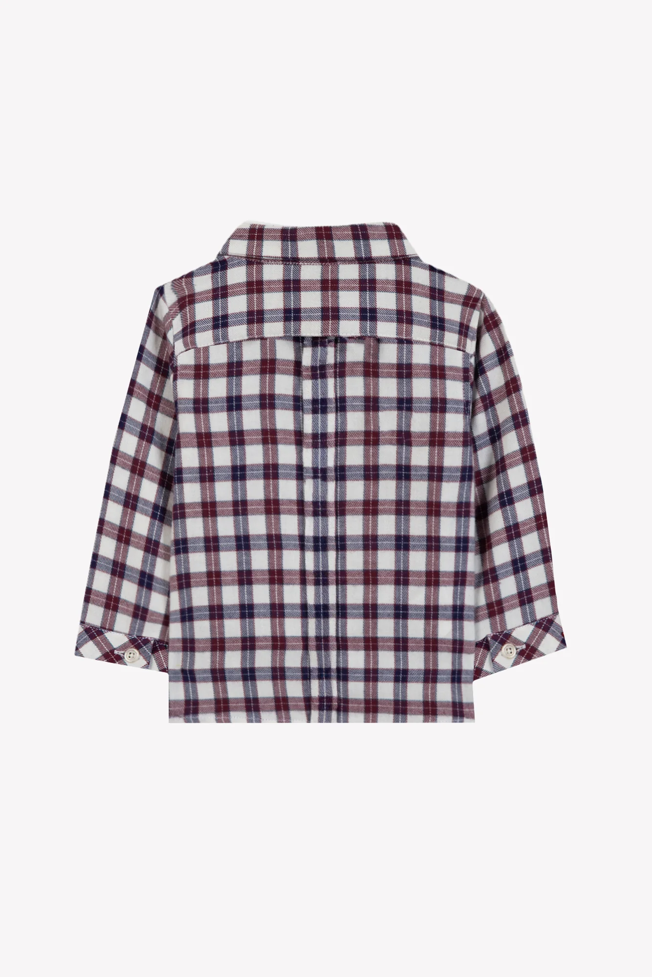 Chemise - Ecru coton carreaux - Image 4