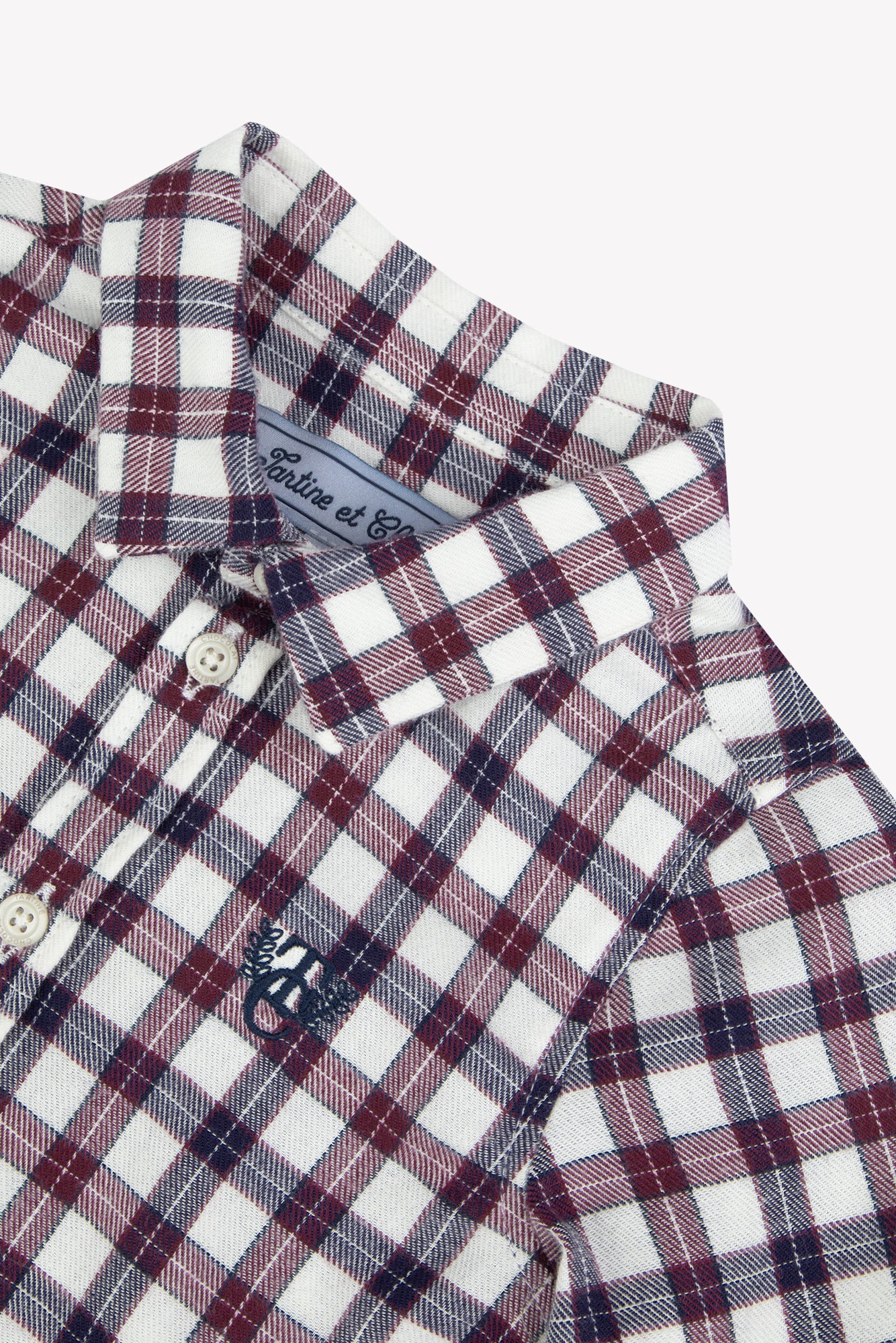 Chemise - Ecru coton carreaux - Image 5