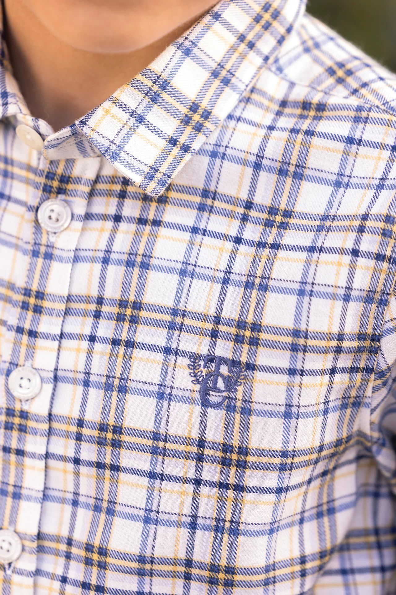 Chemise - Indigo coton carreaux - Image 2