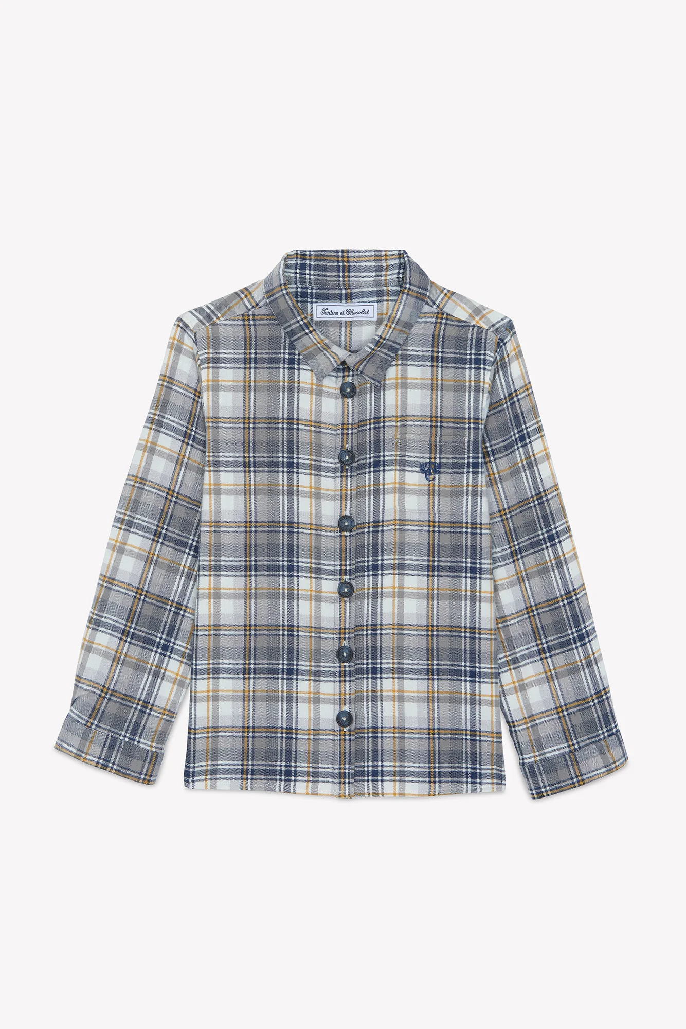 Chemise - Indigo coton carreaux - Image 4