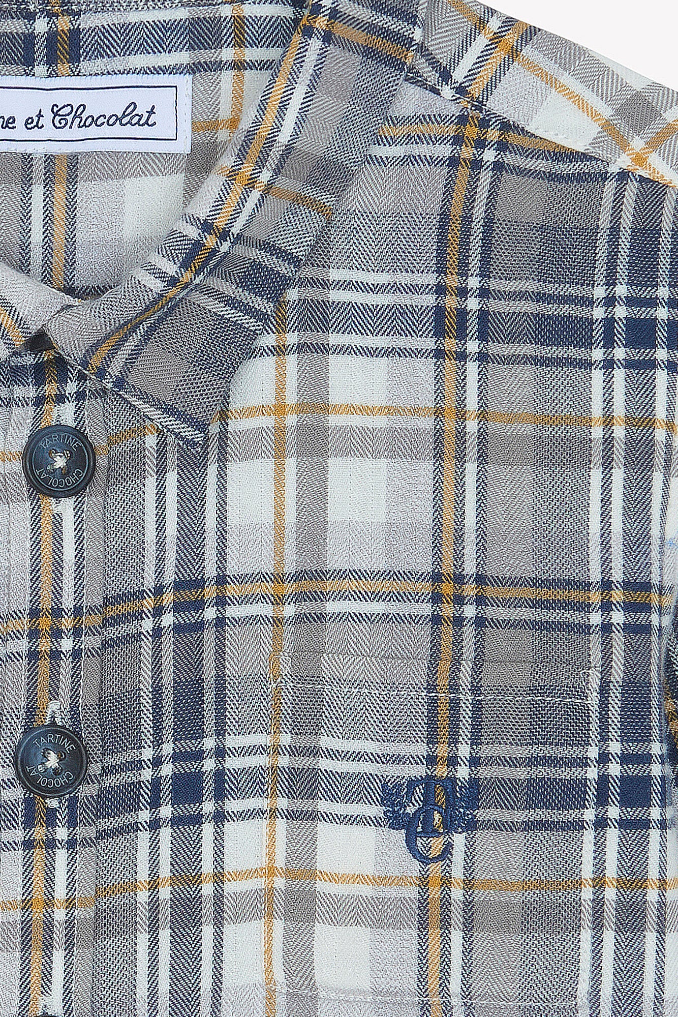 Chemise - Indigo coton carreaux - Image 6