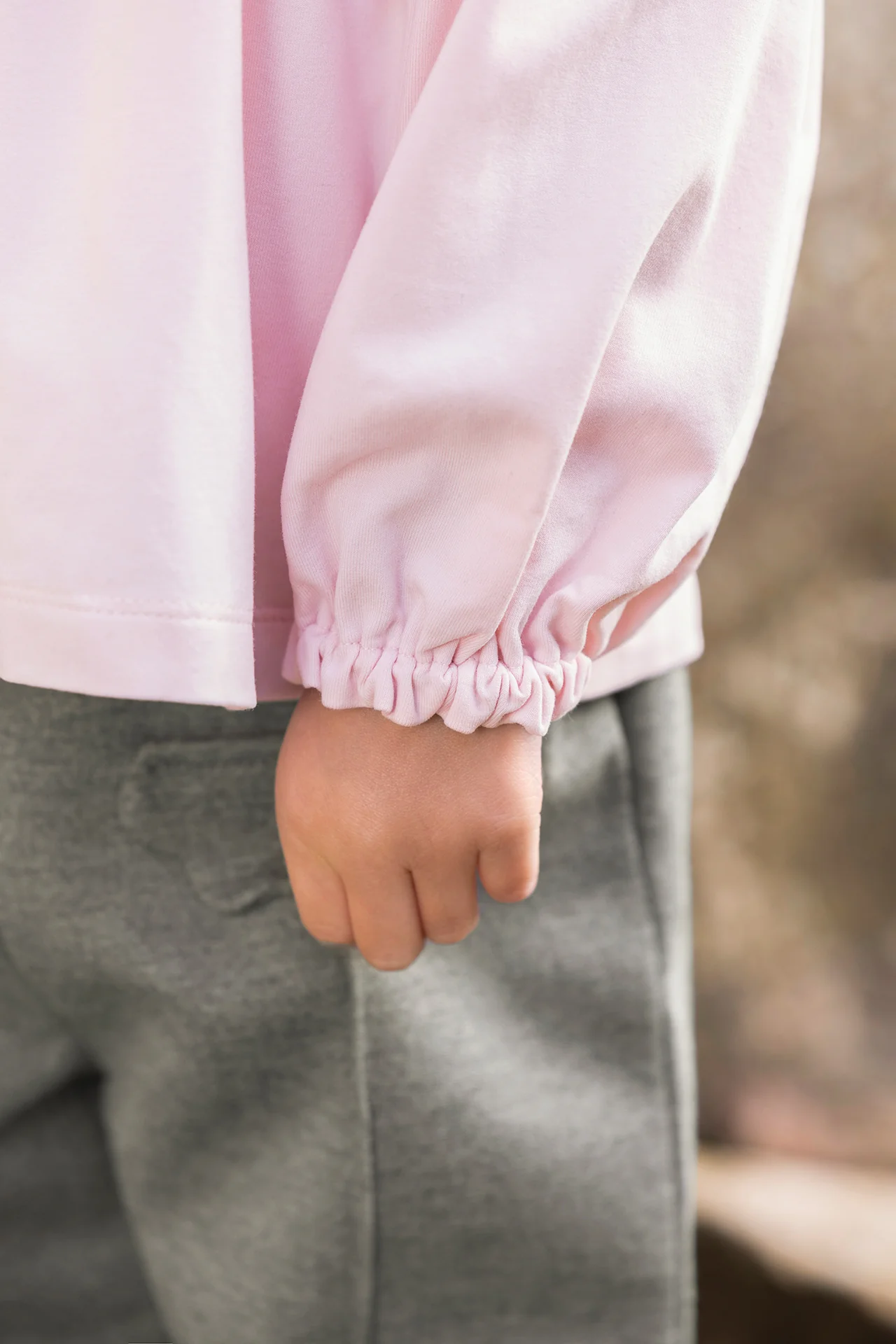 Blouse - Rose pâle à smocks - Image 3
