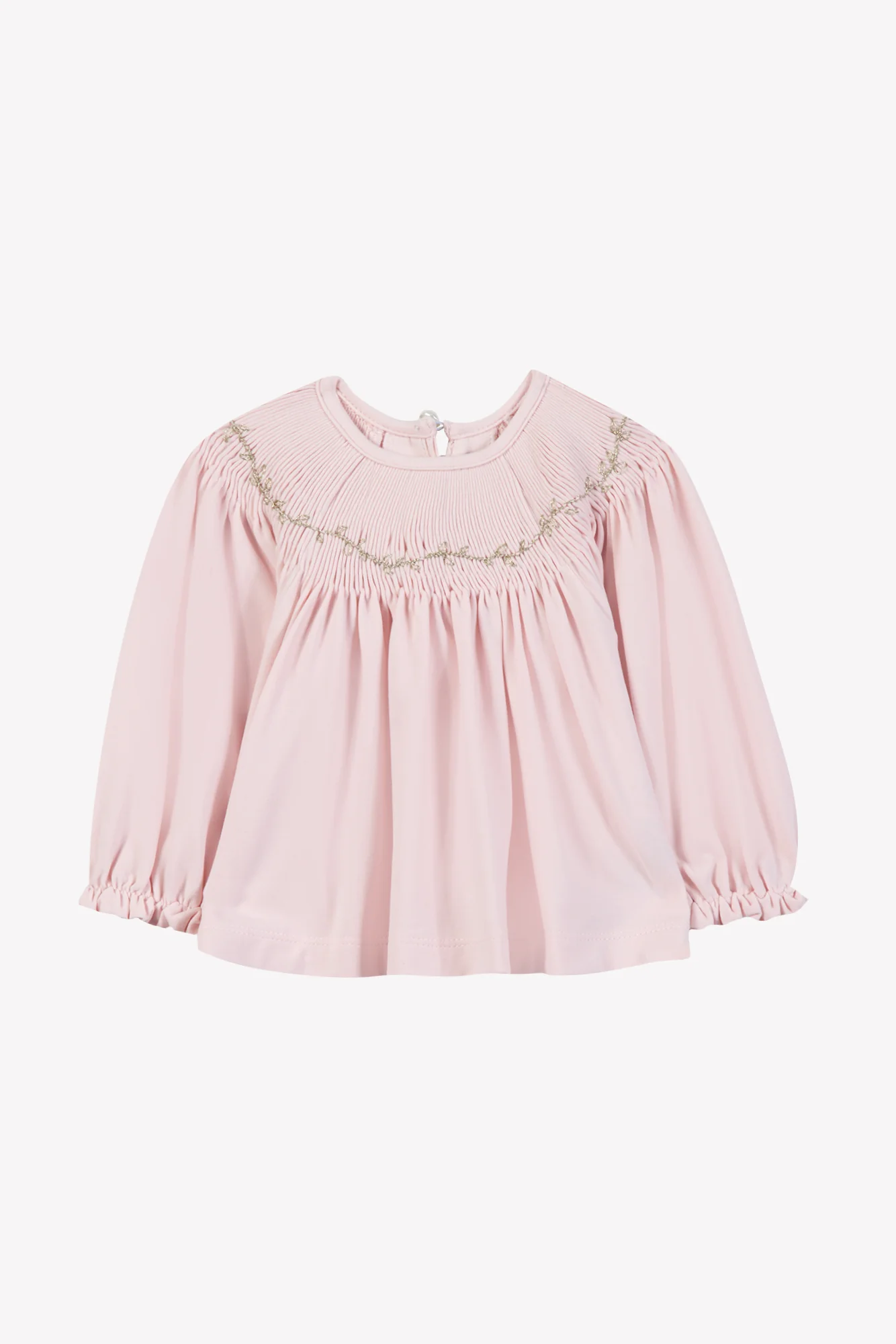 Blouse - Rose pâle à smocks - Image 4