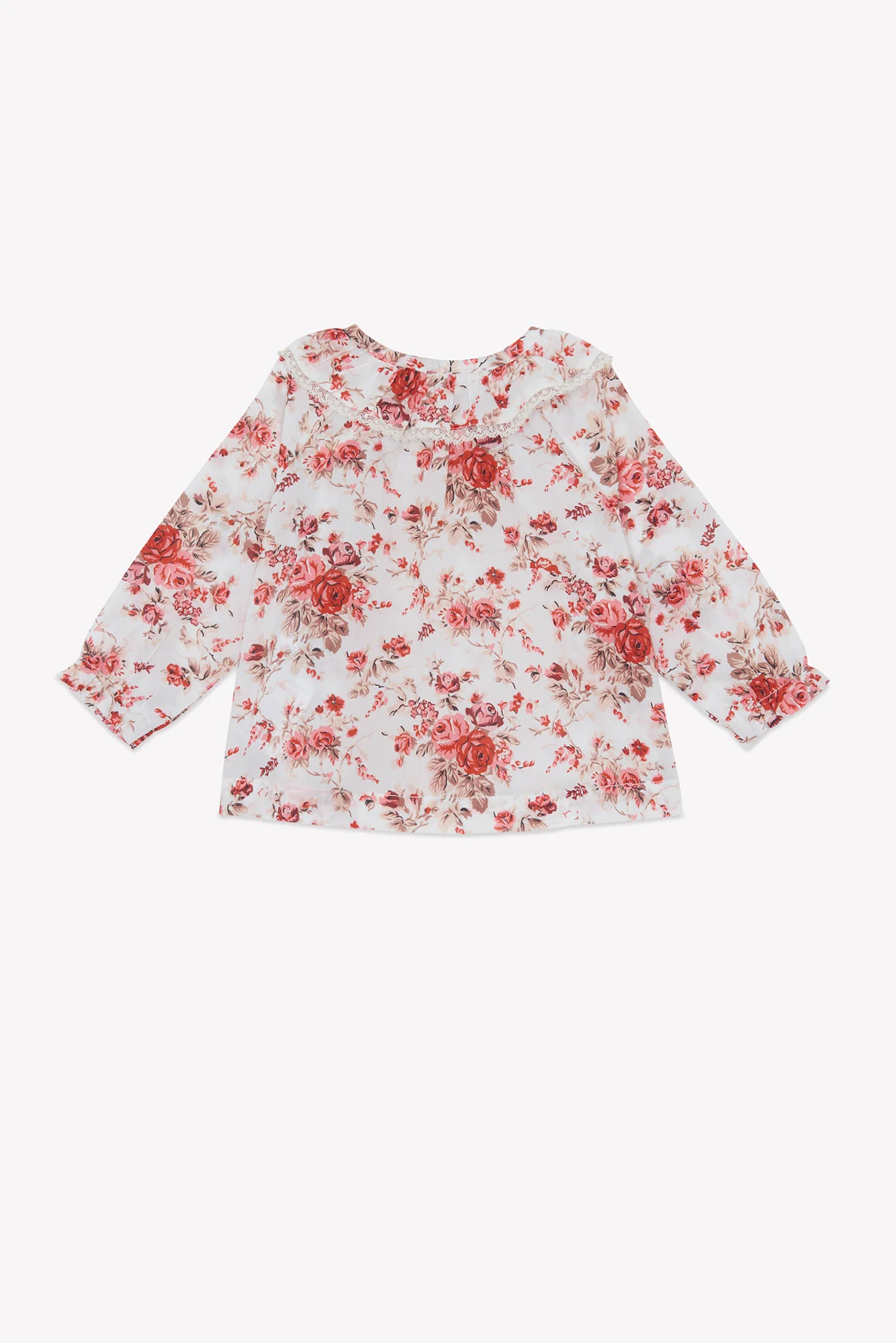 Blouse - Rose coton imprimé fleuri - Image 5