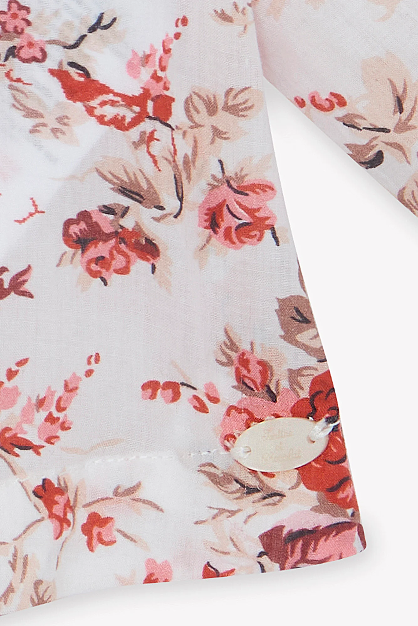 Blouse - Rose coton imprimé fleuri - Image 6