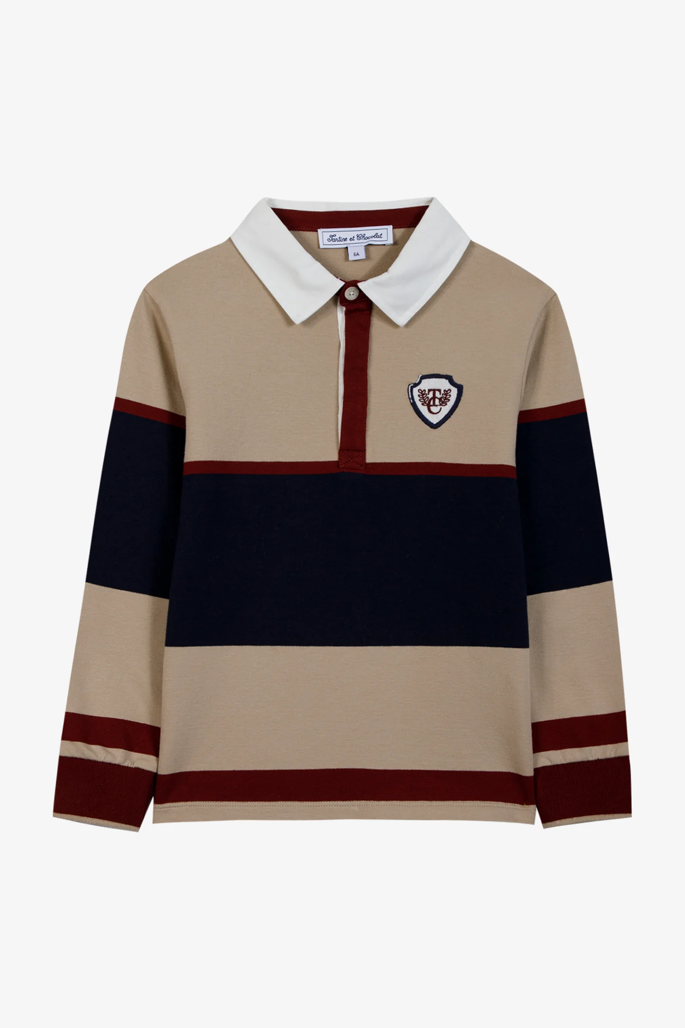 Polo - Sable coton col pointu rayures - Image 3