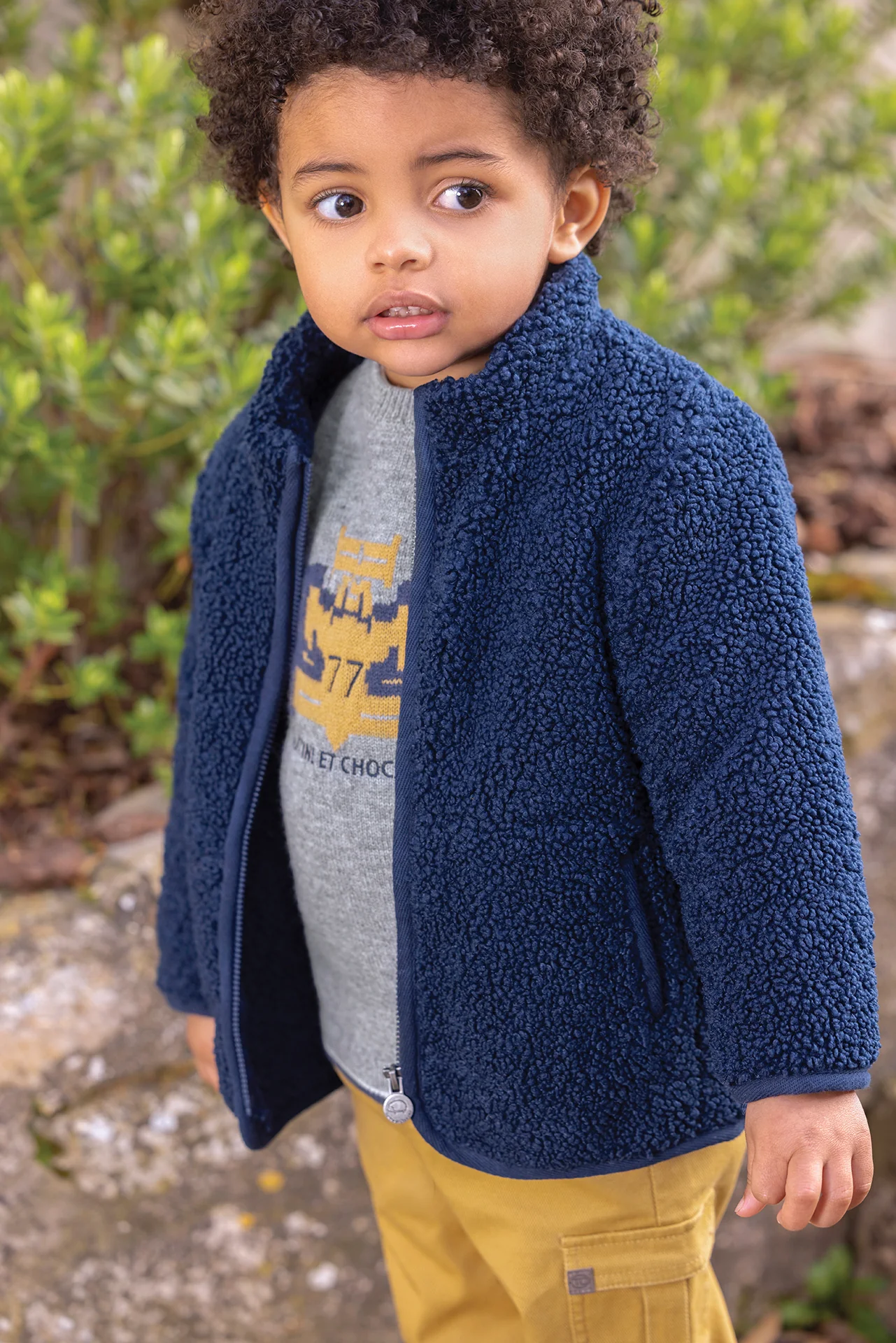 Cardigan - Marine col montant zippé