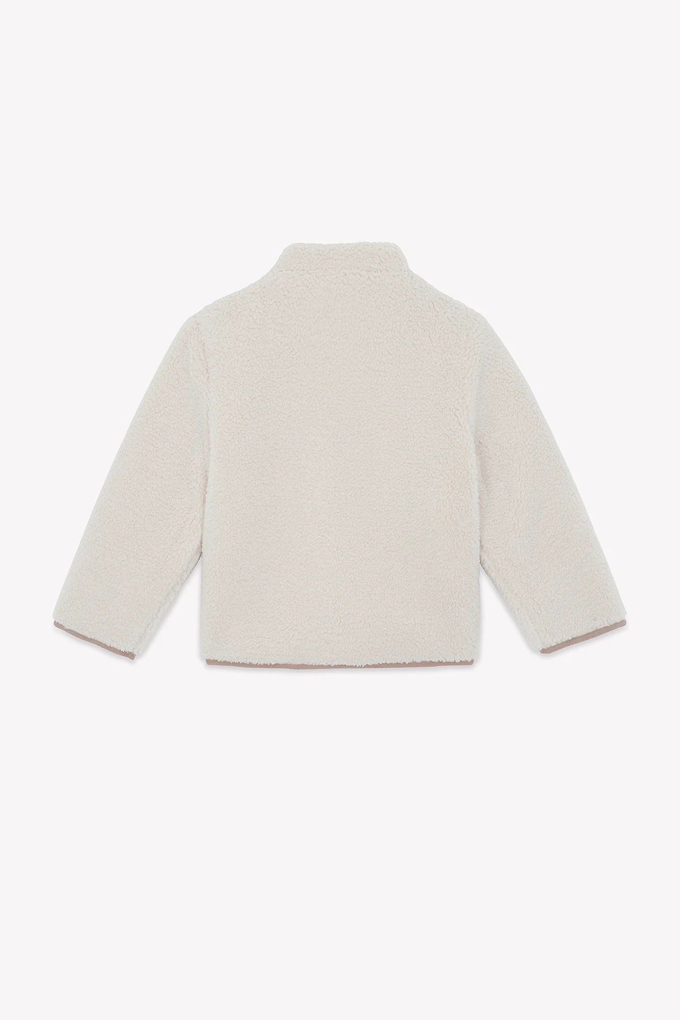 Veste - Beige zippée imitation fourrure bouclette - Image 5