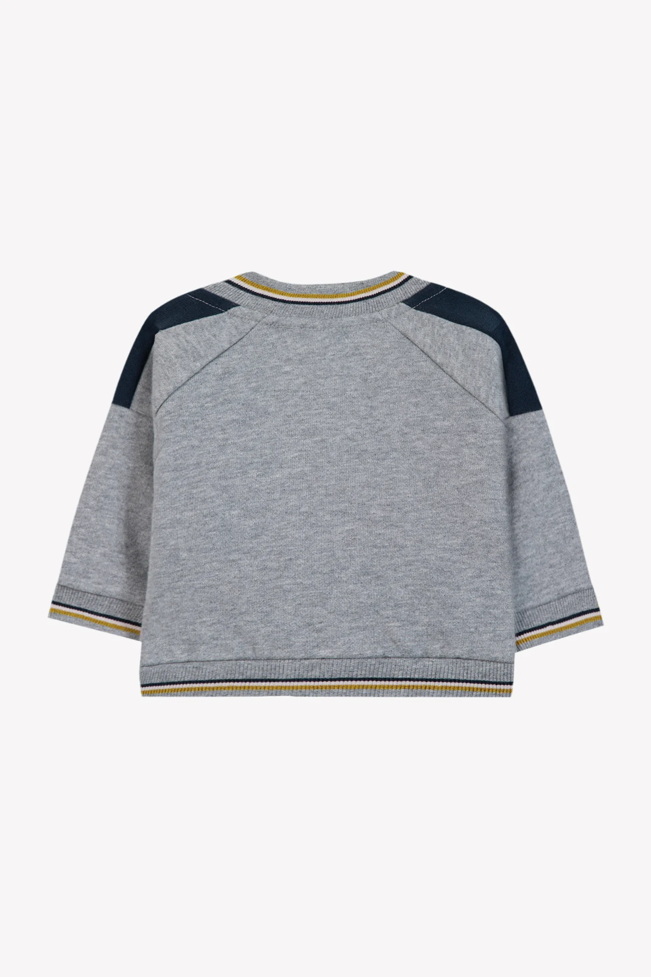 Cardigan - Gris chiné coton écusson brodé - Image 2