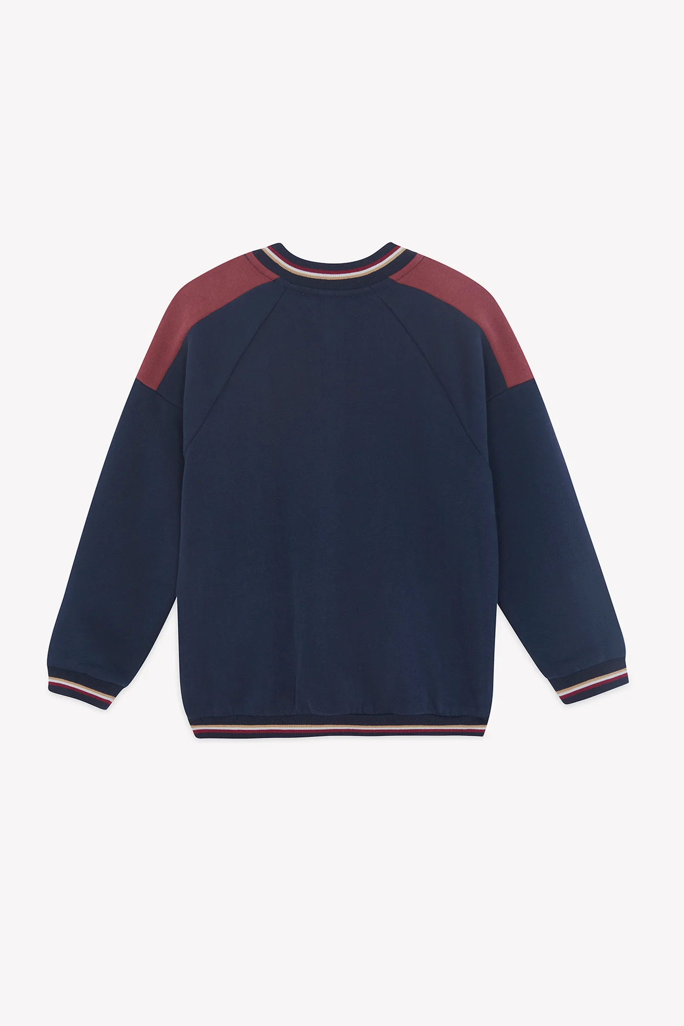 Cardigan - Marine coton teddy rayures - Image 3