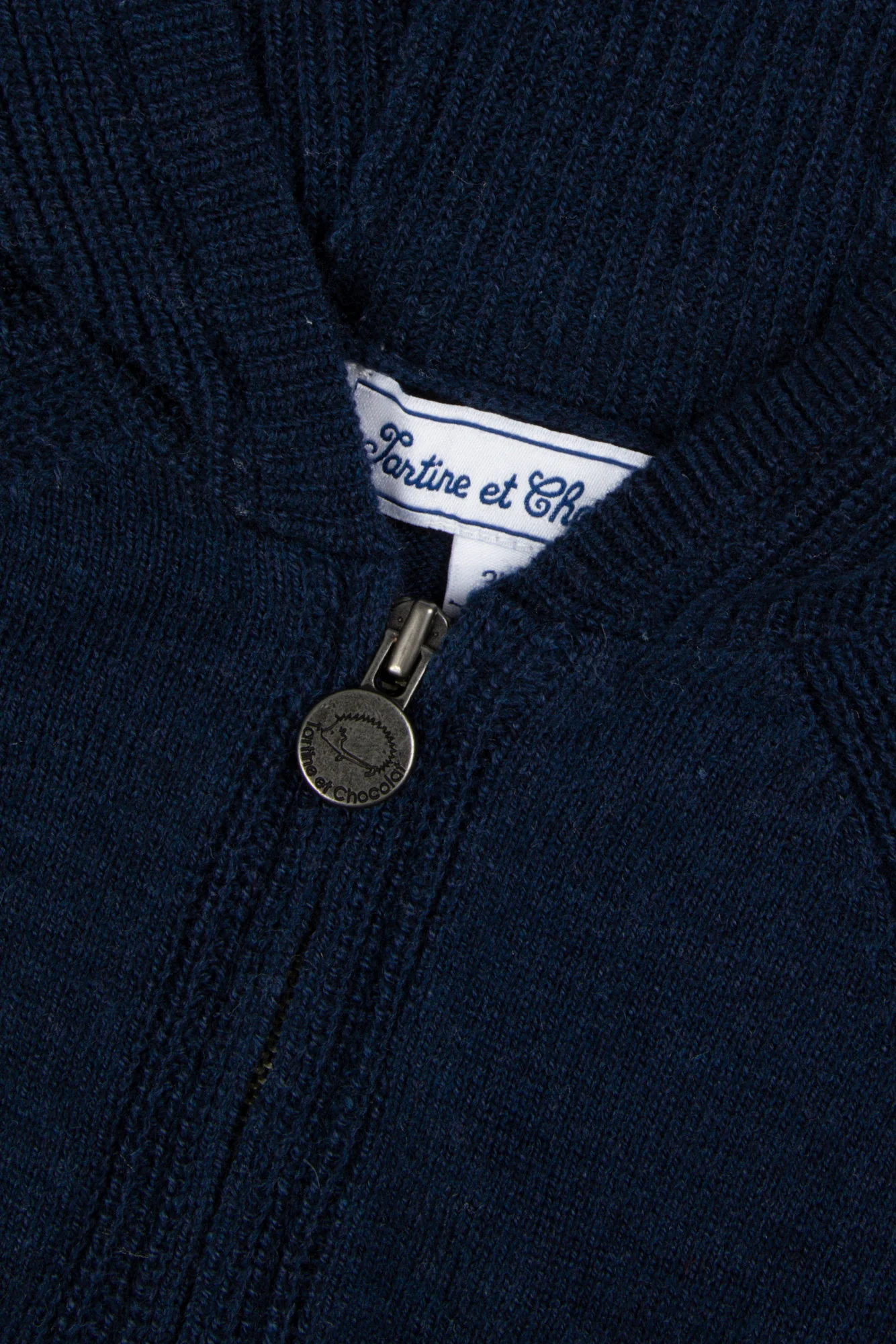 Gilet - Marine laine à capuche zippé - Image 3