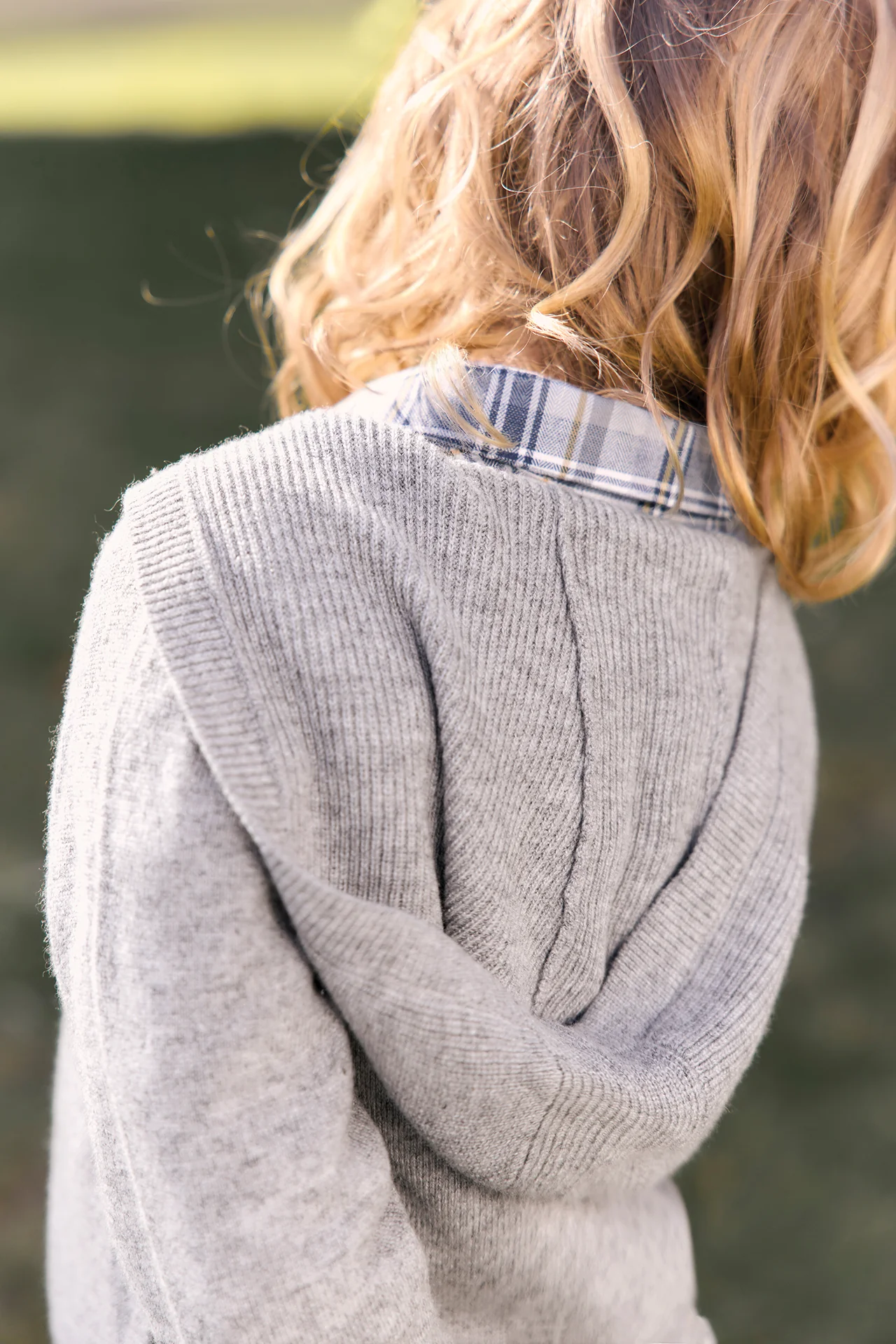 Gilet - Gris chiné laine à capuche zippé - Image 3