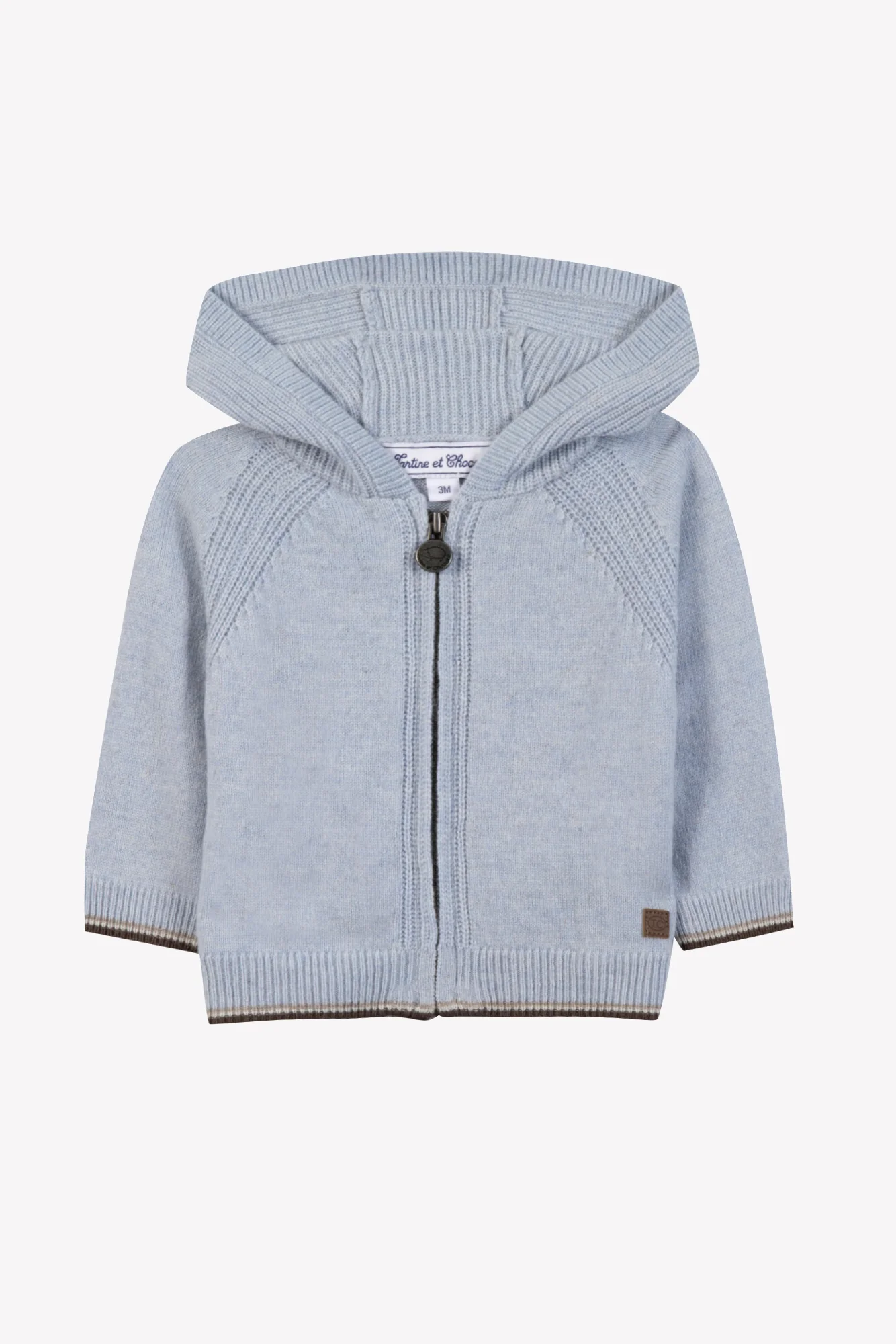 Gilet - Bleu horizon laine à capuche - Image 4
