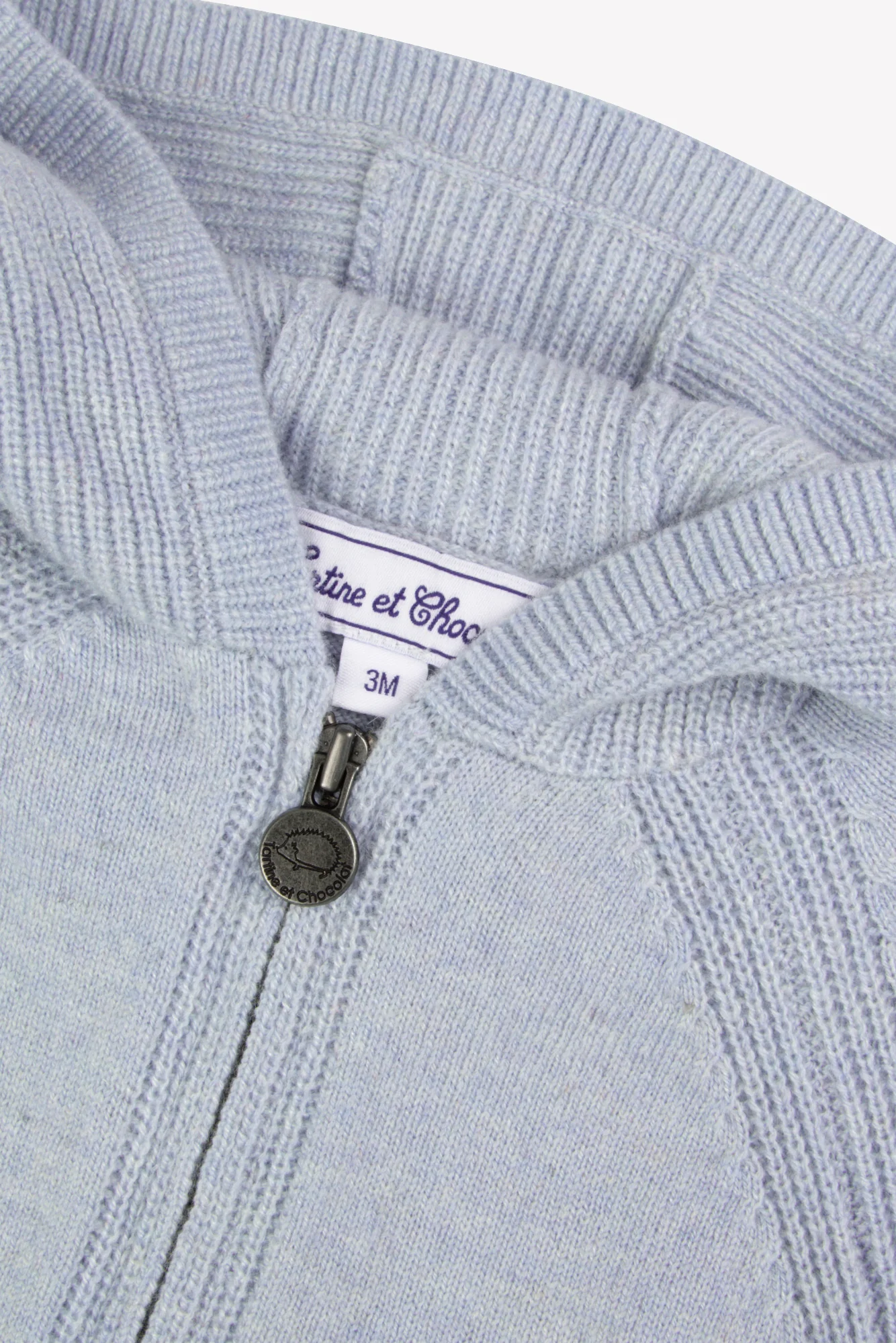 Gilet - Bleu horizon laine à capuche - Image 6