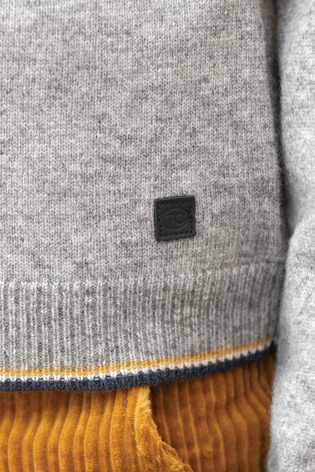 Cardigan - Gris chiné laine capuche maille - Image 3