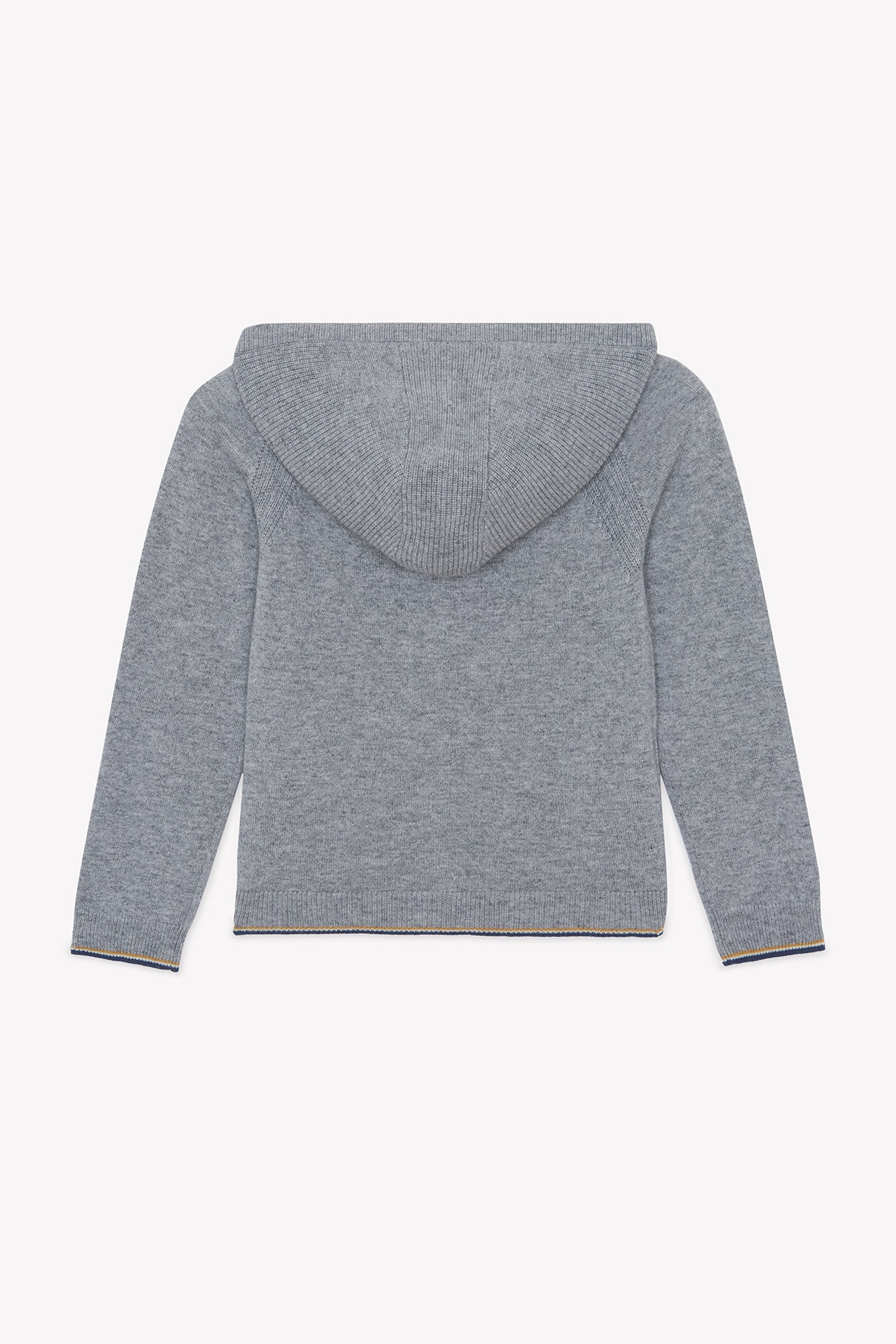 Cardigan - Gris chiné laine capuche maille - Image 5