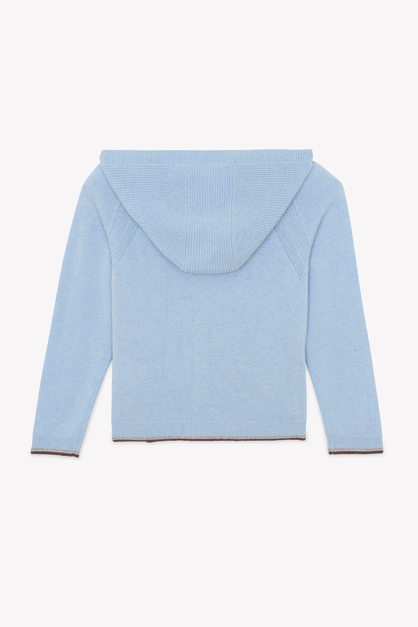 Cardigan - Bleu Horizon laine capuche maille - Image 5