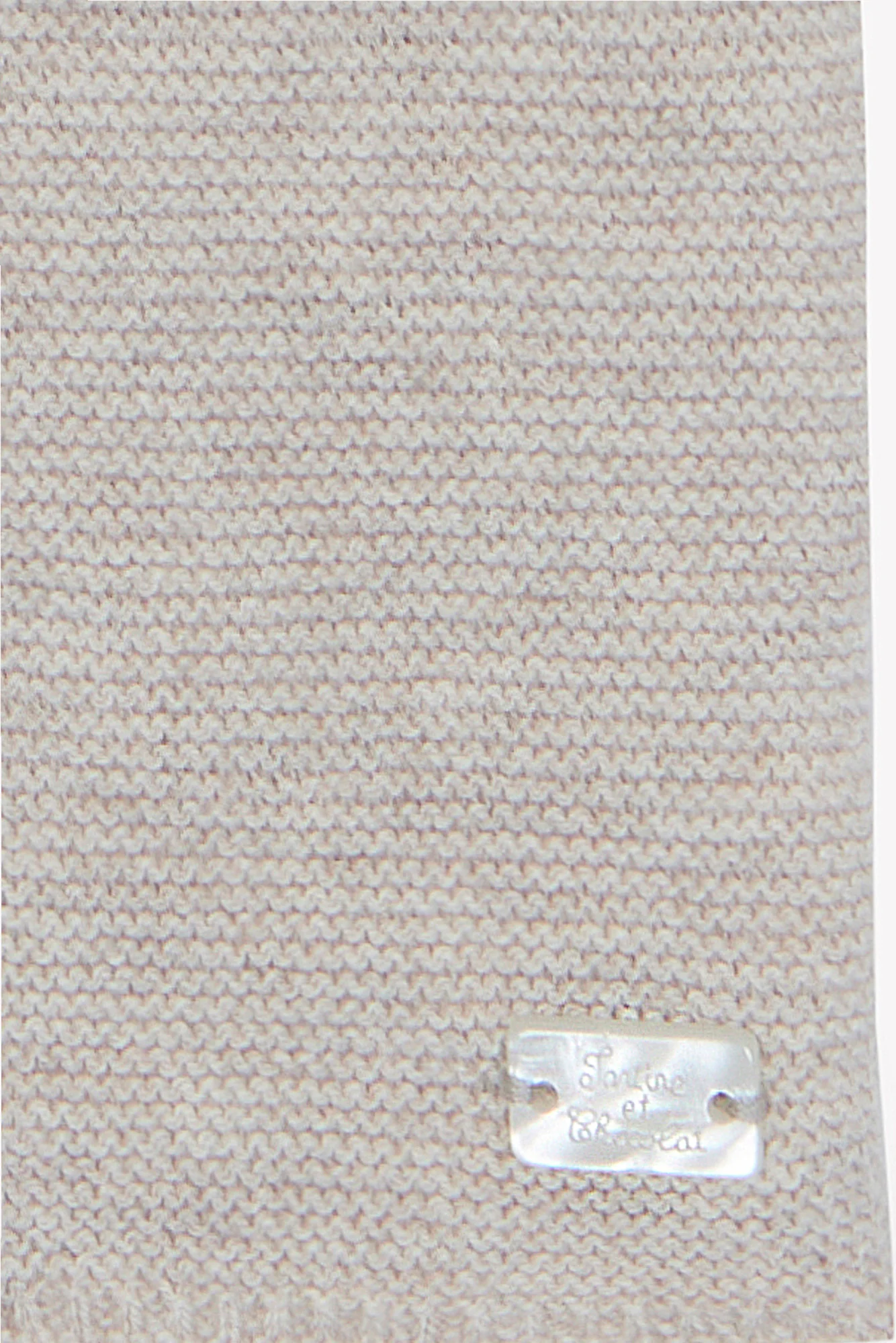 Cardigan - Beige chiné coton col rond tréssé - Image 7