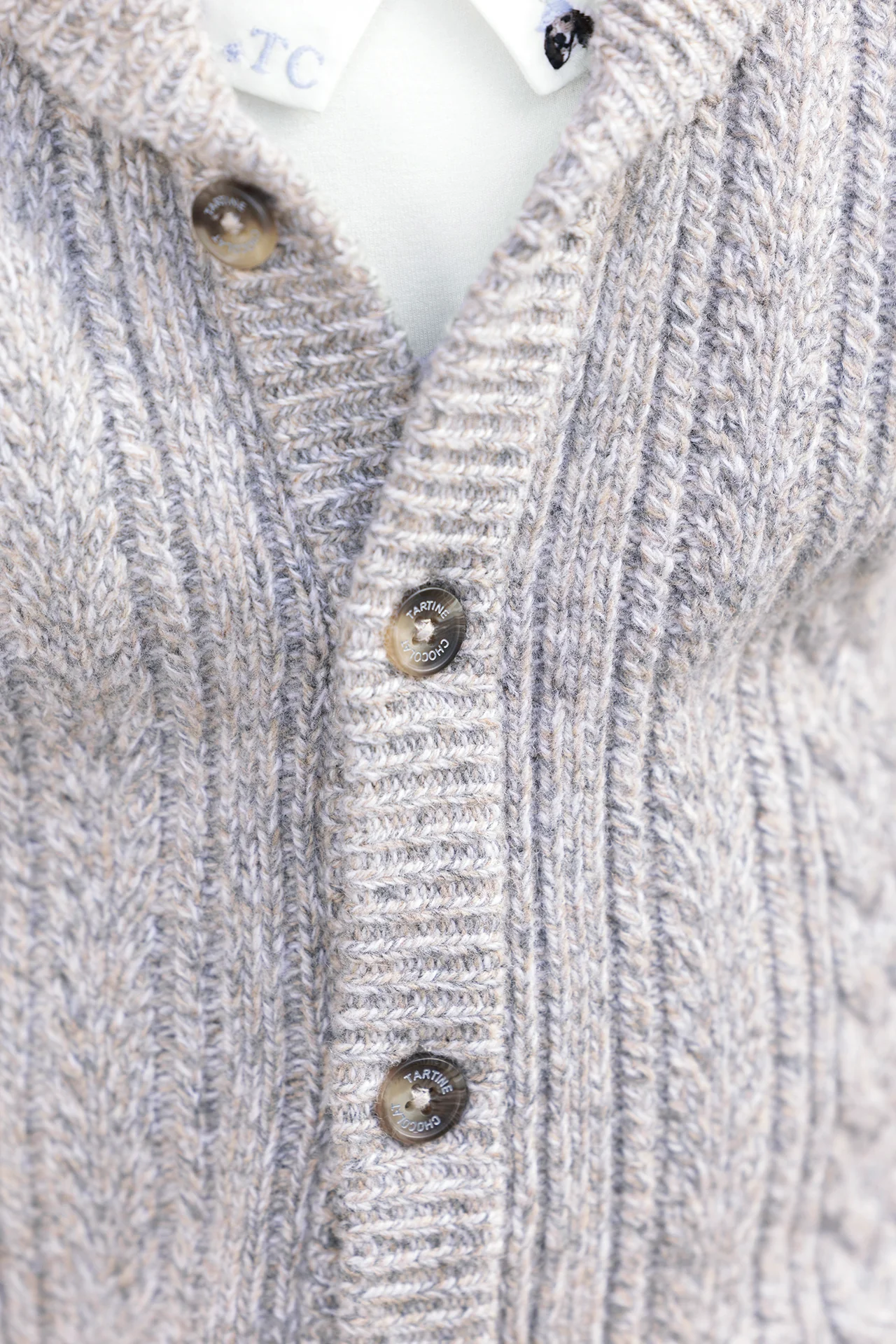 Cardigan - Moka laine maille torsadée - Image 2
