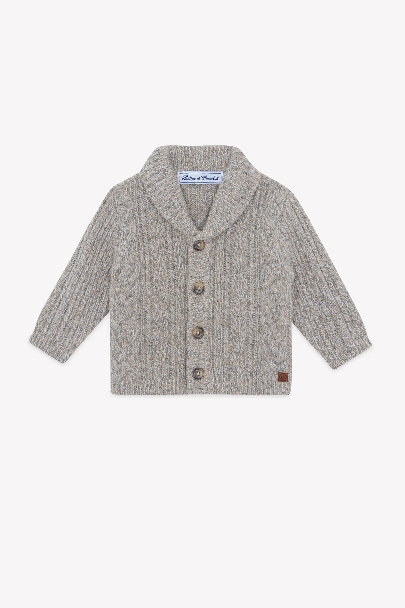 Cardigan - Moka laine maille torsadée - Image 4