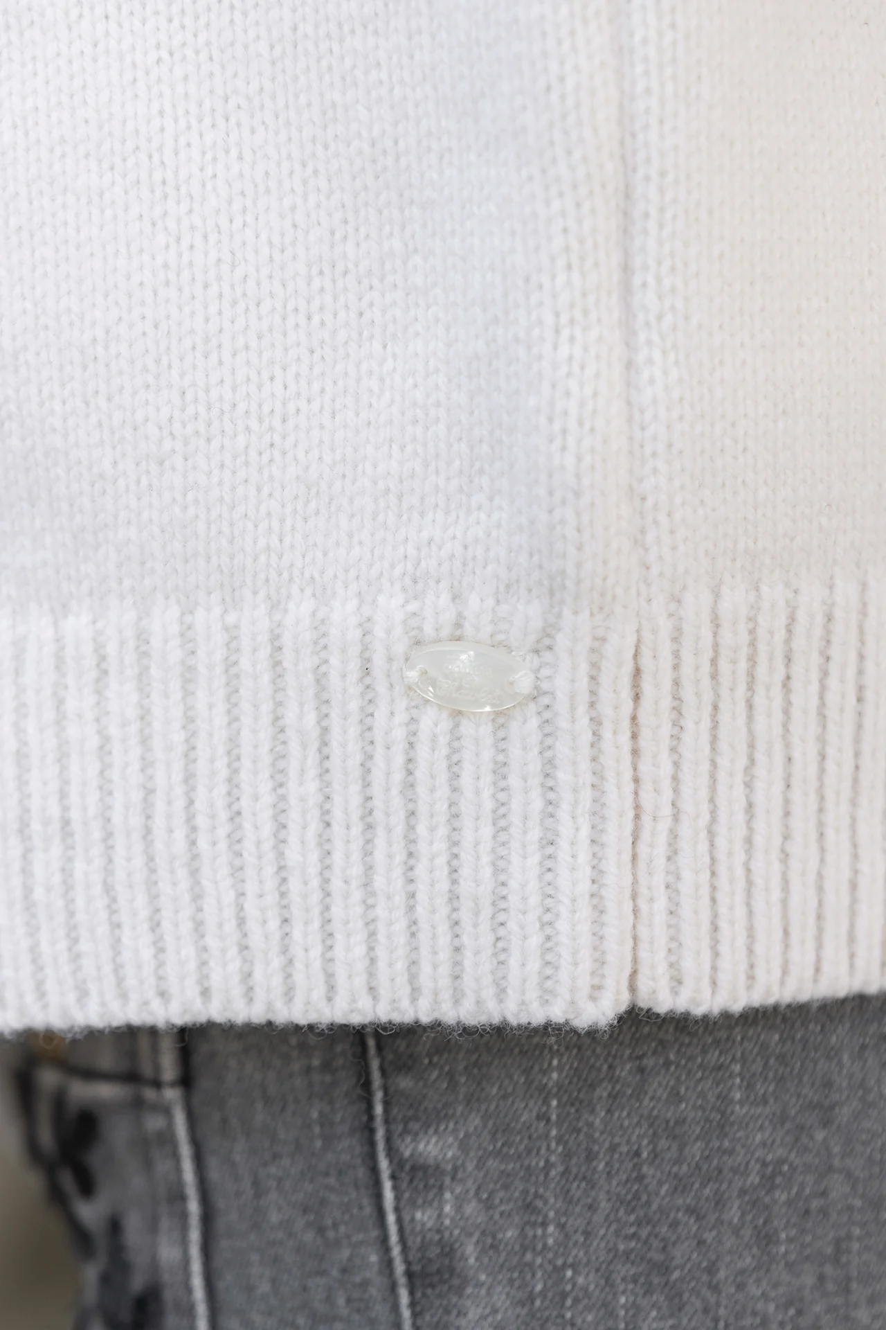 Pull - Ecru laine maille jacquard - Image 3