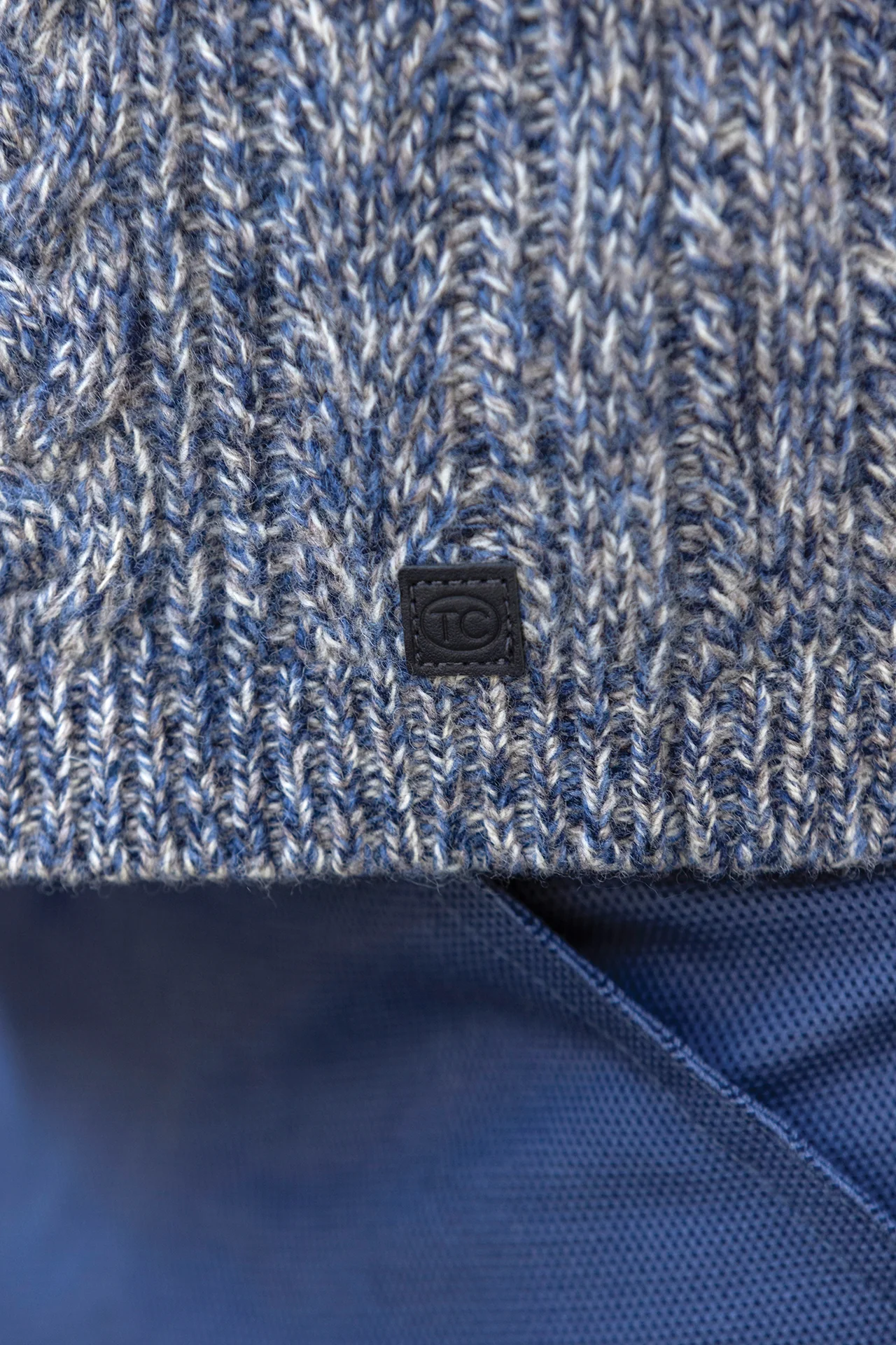 Cardigan - Indigo col châle maille tréssée - Image 3