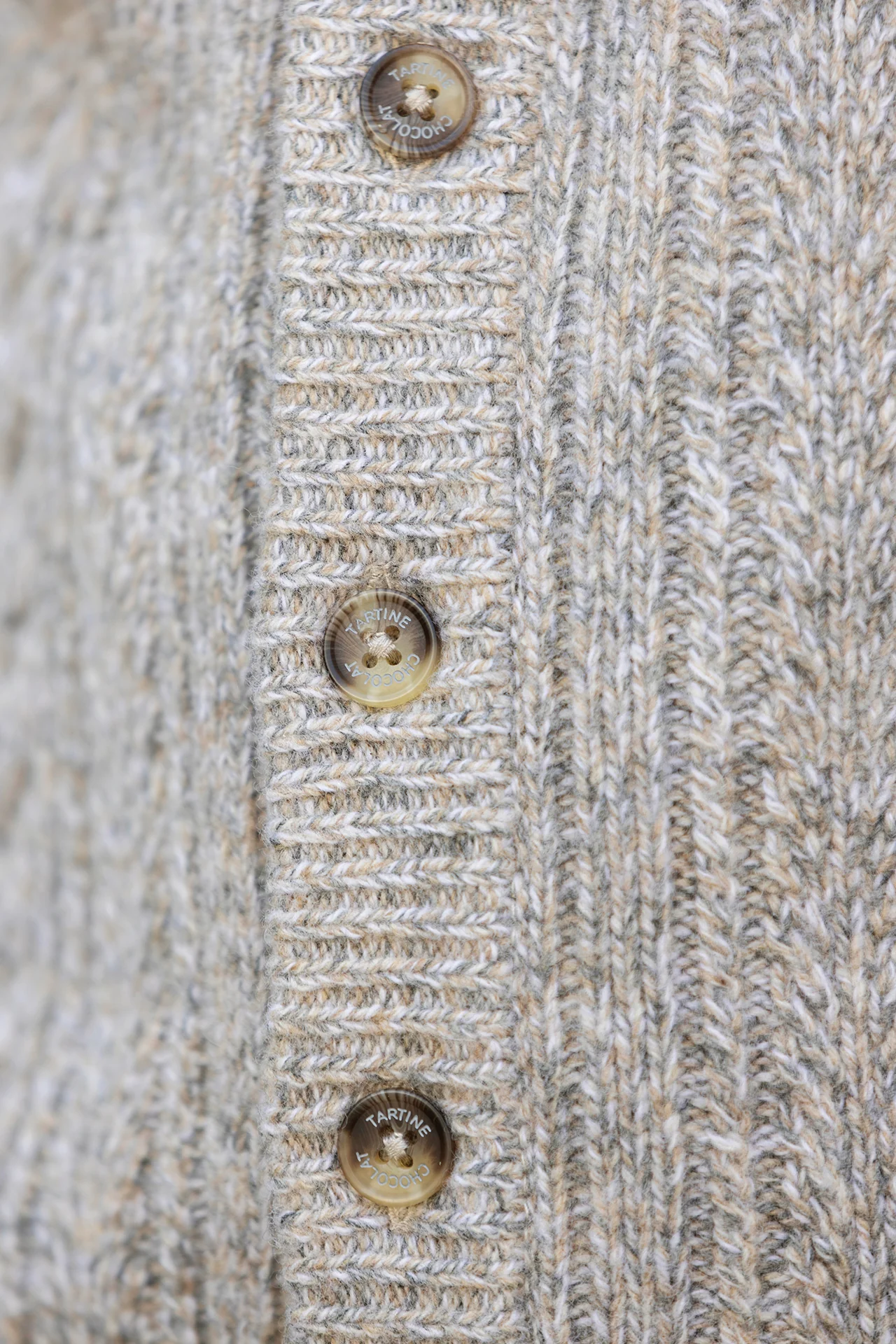 Cardigan - Moka col châle maille tréssée - Image 3