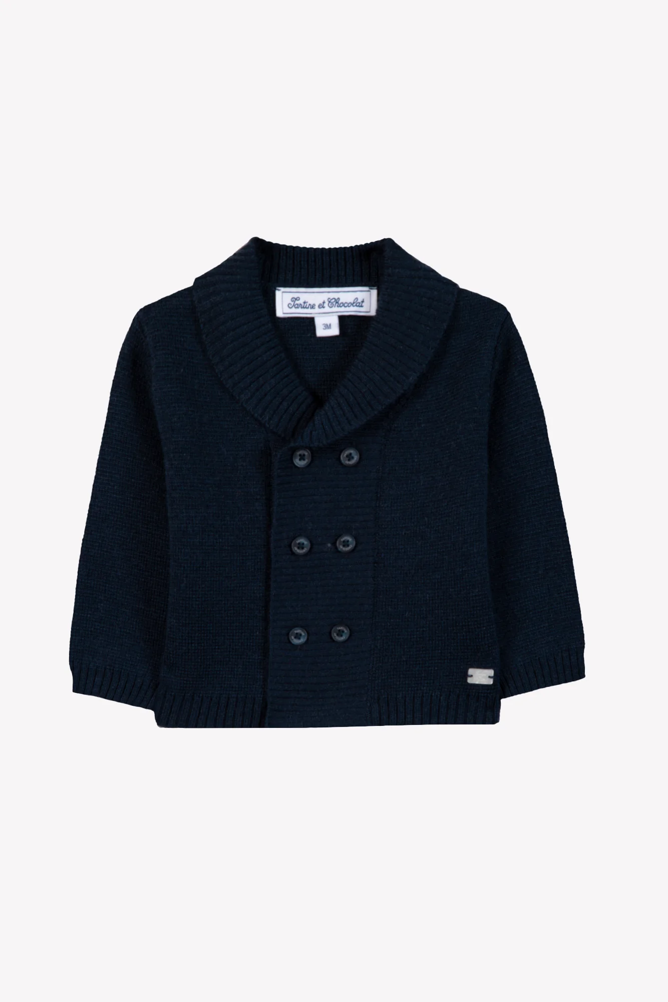 Cardigan - Marine laine maille tricot - Image 4