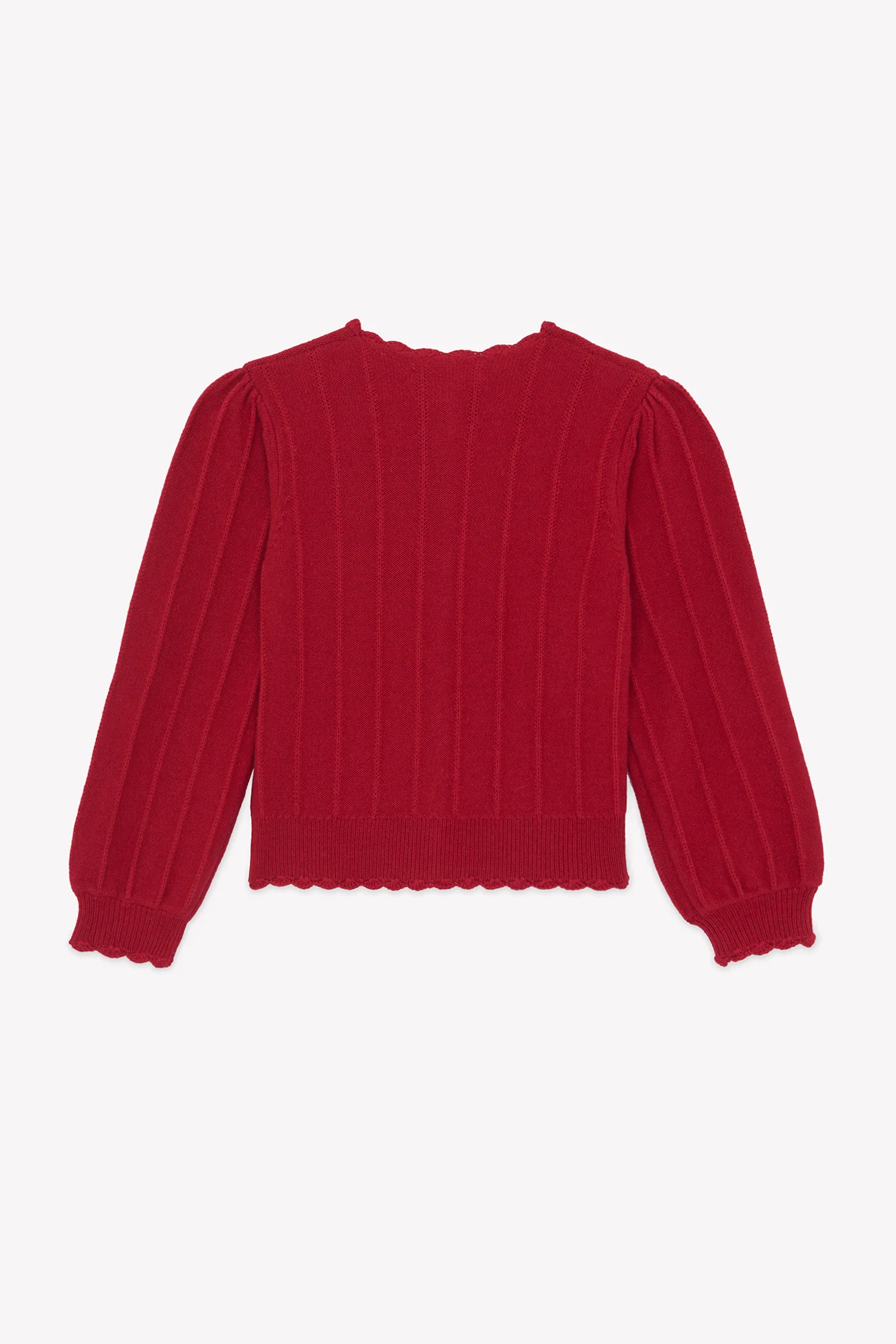 Cardigan - Cerise laine festonné - Image 5