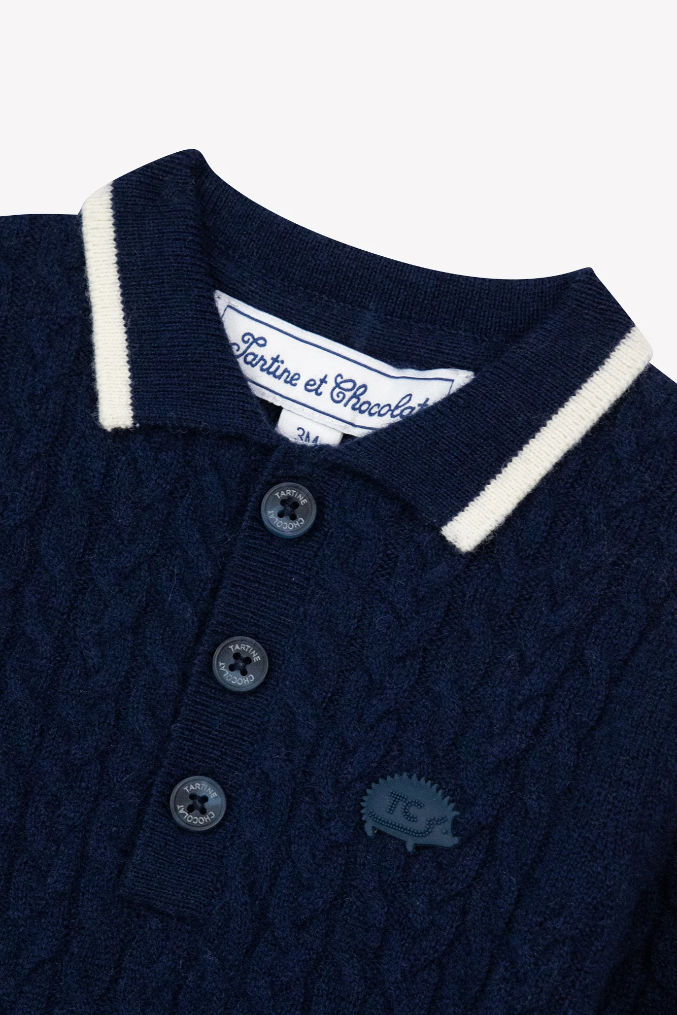 Pull - Marine laine maille torsadée - Image 3