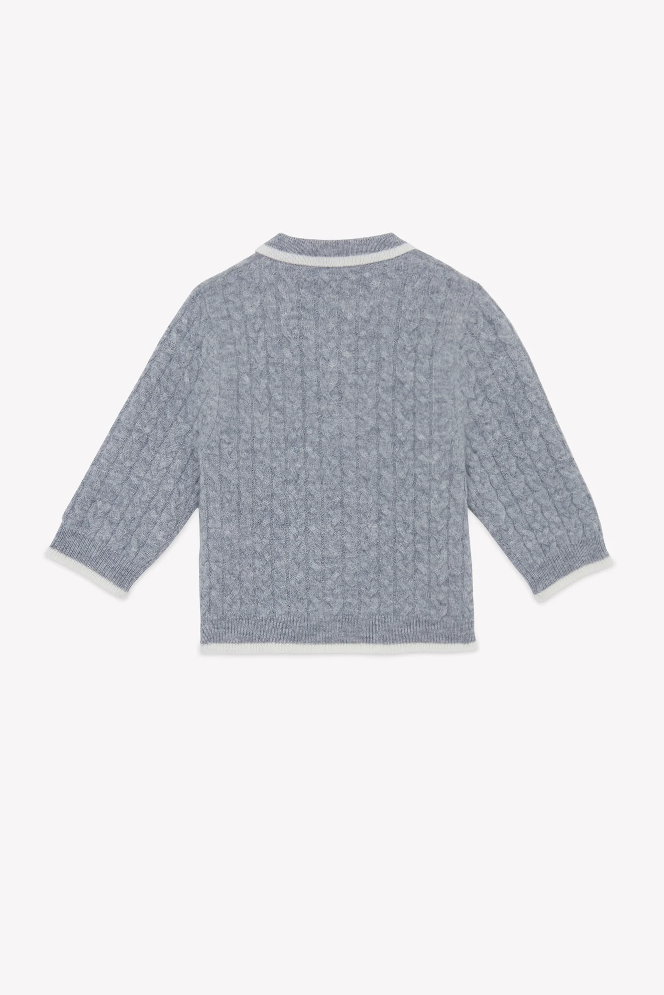 Pull - Gris chiné laine maille torsadée - Image 5