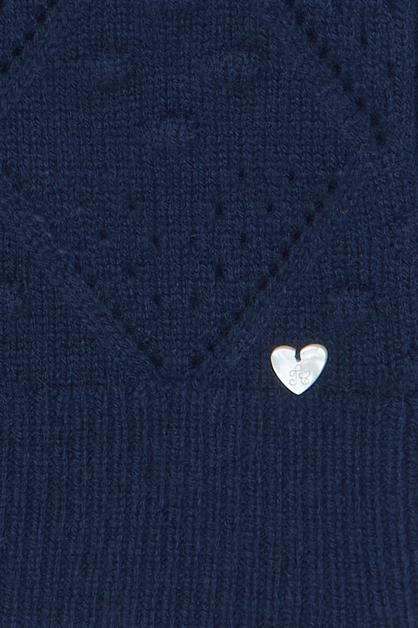 Cardigan - Marine laine maille ajourée - Image 6