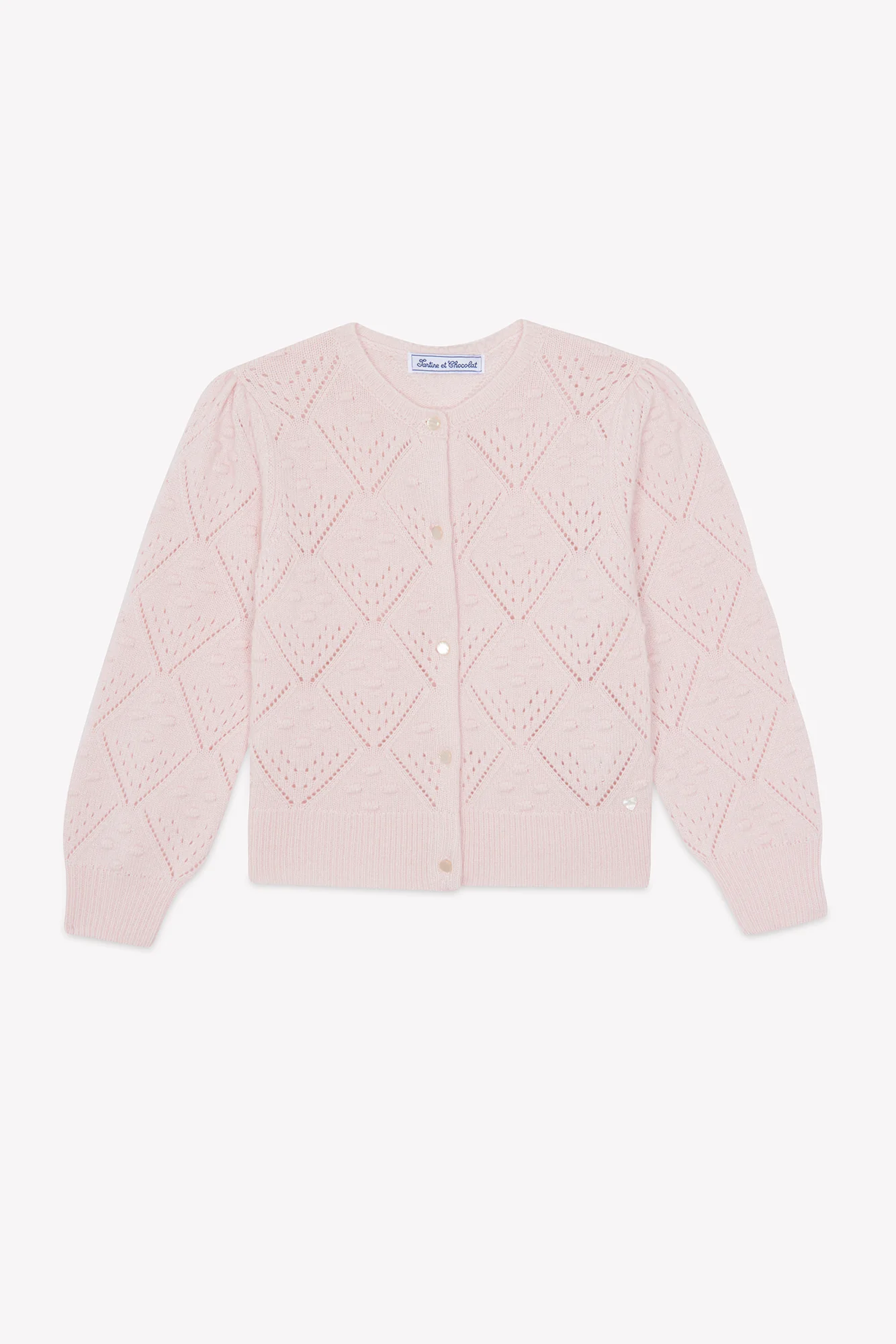 Cardigan - Rosée laine maille ajourée - Image 3